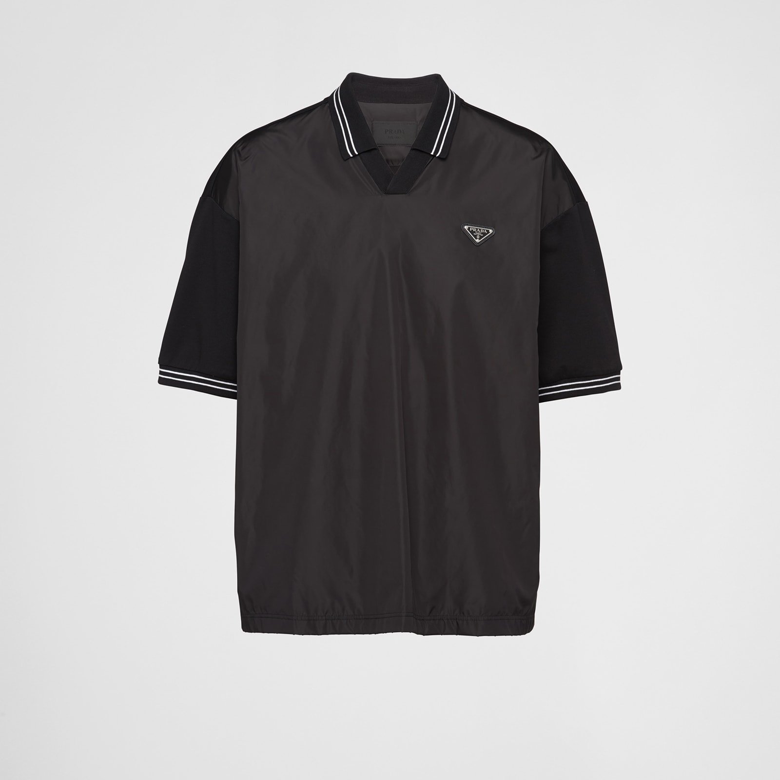 Prada Pique Polo Shirt With Re-Nylon Detail