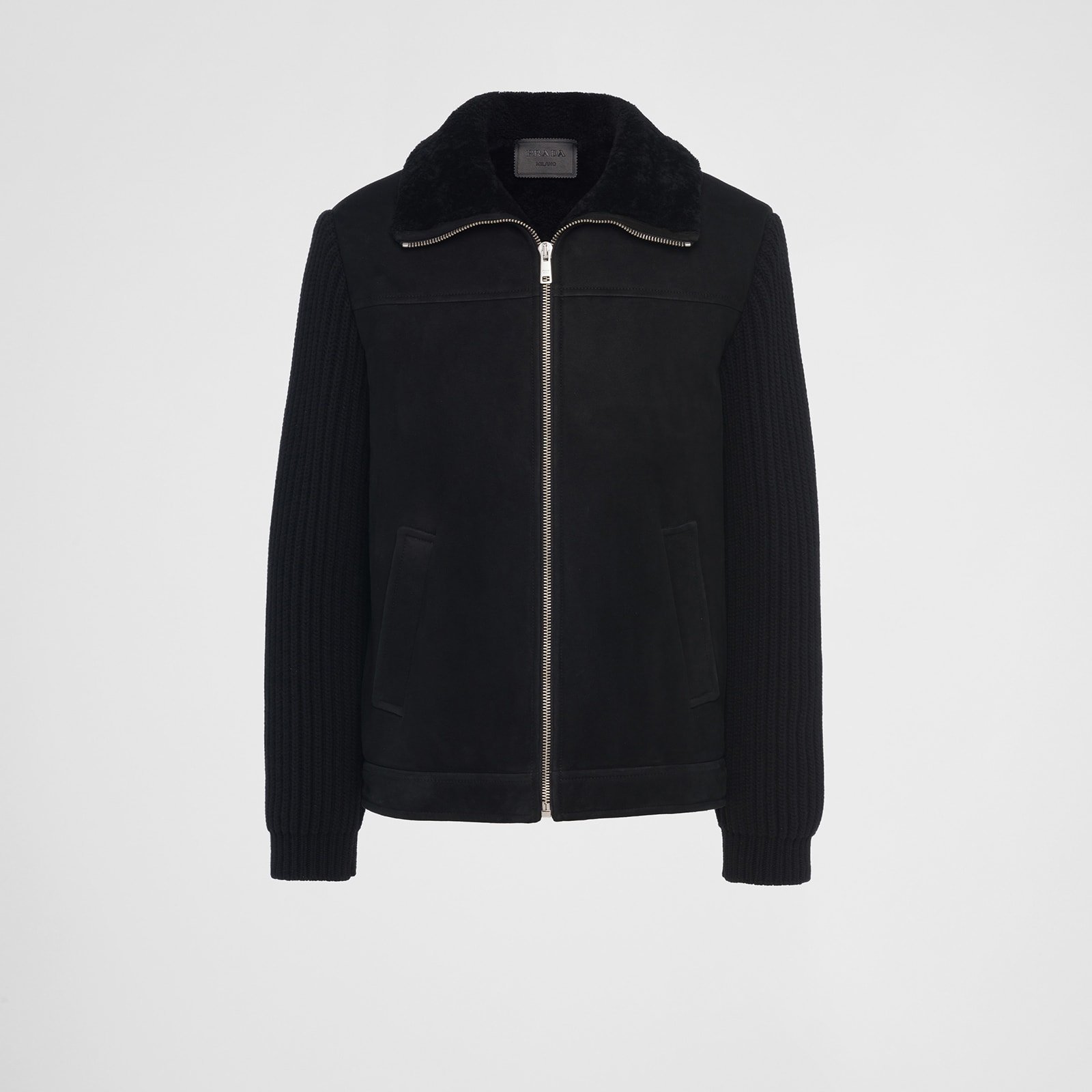 Prada Shearling And Knit Jacket