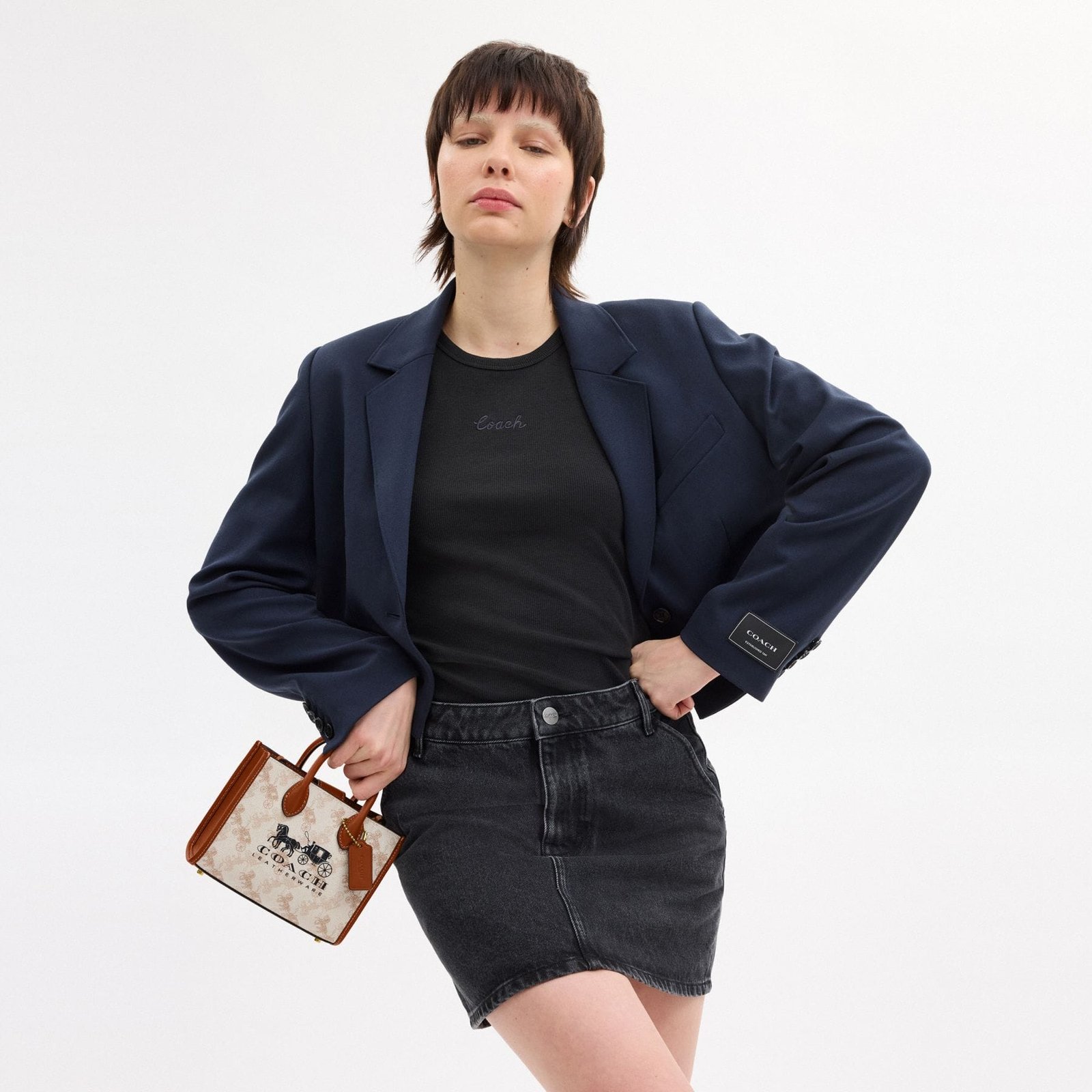 Replica Designer Bag Coach Bag Ace Tote Bag 17 With Horse And Carriage Print - Image 5