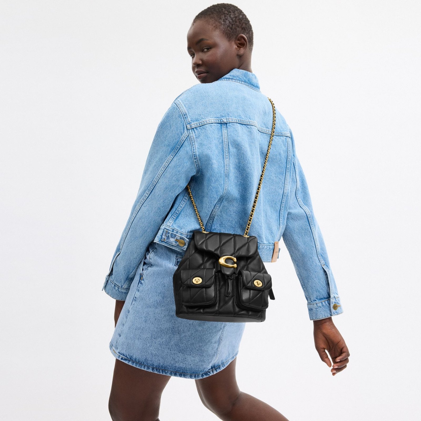 Replica Designer Bag Coach Bag Tabby Backpack With Quilting - Image 5