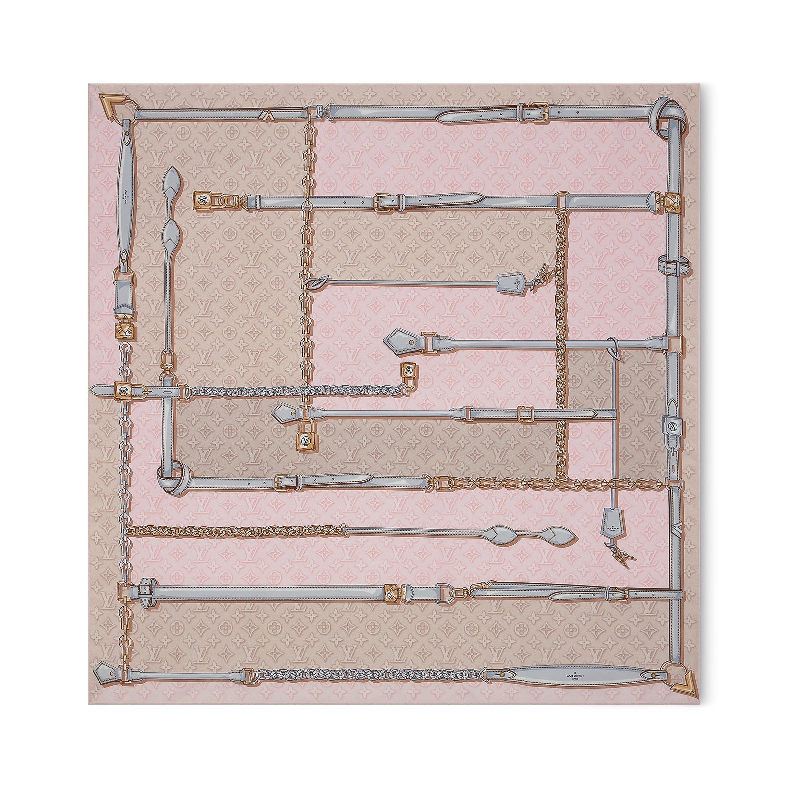 Louis Vuitton Silk Squares Denimgram Confidential Square 90