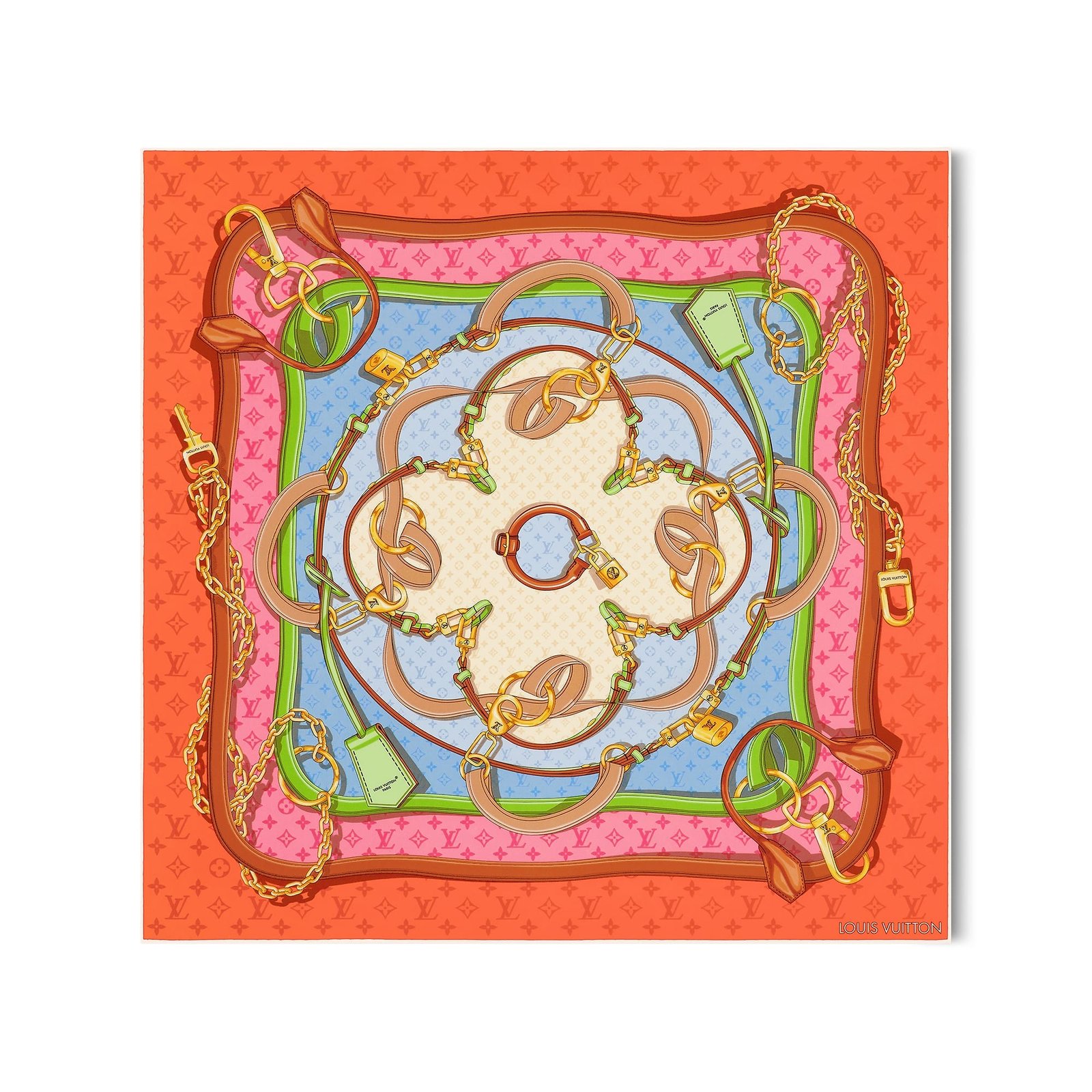 Louis Vuitton Silk Squares Flower And Straps Square 70