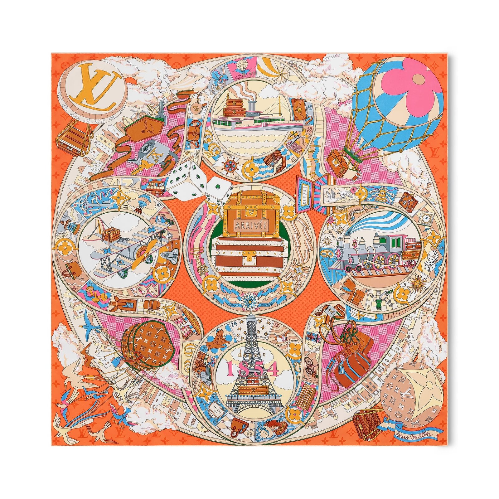 Louis Vuitton Silk Squares LV Journey Square 90