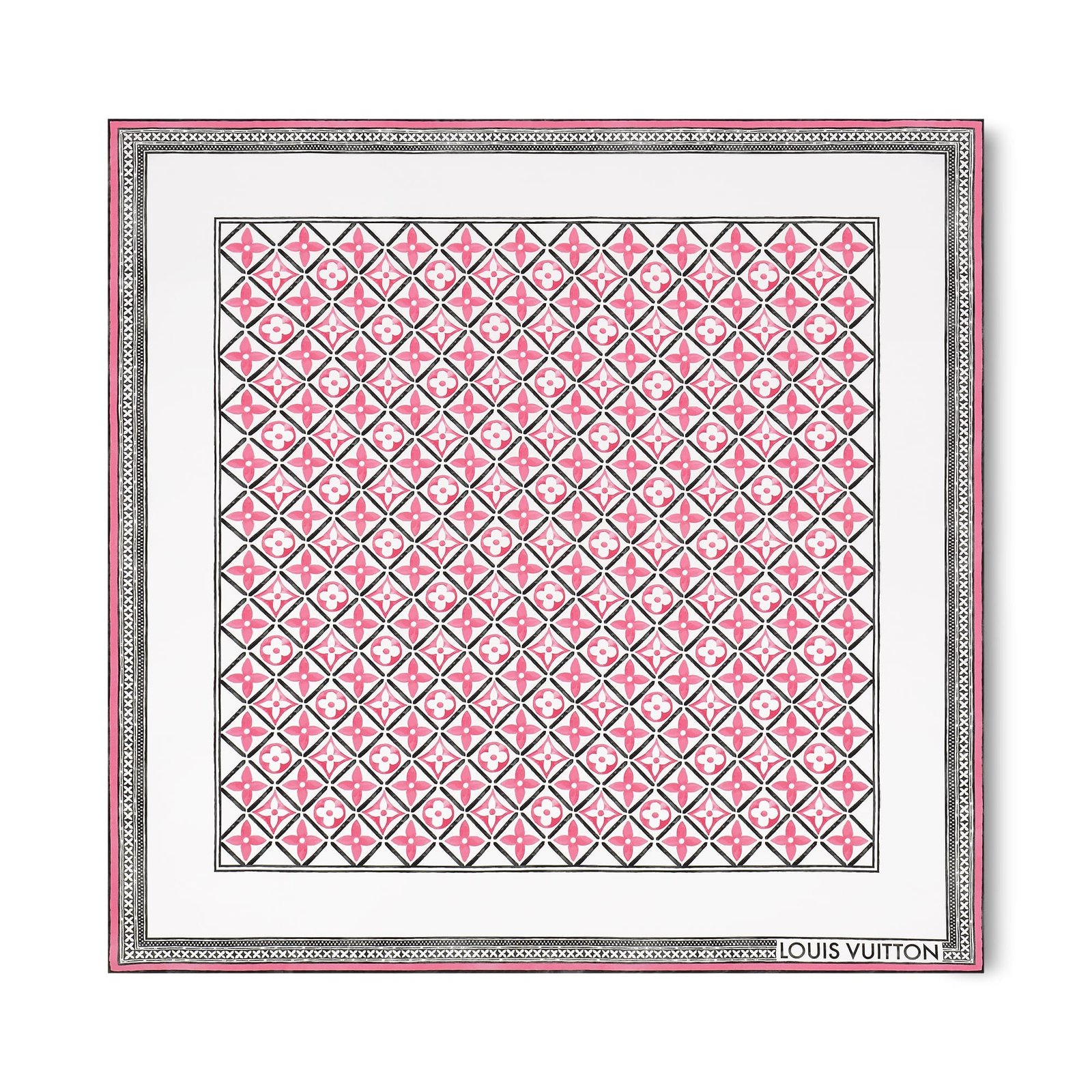 Louis Vuitton Silk Squares Monogram Flower Tile Square 90