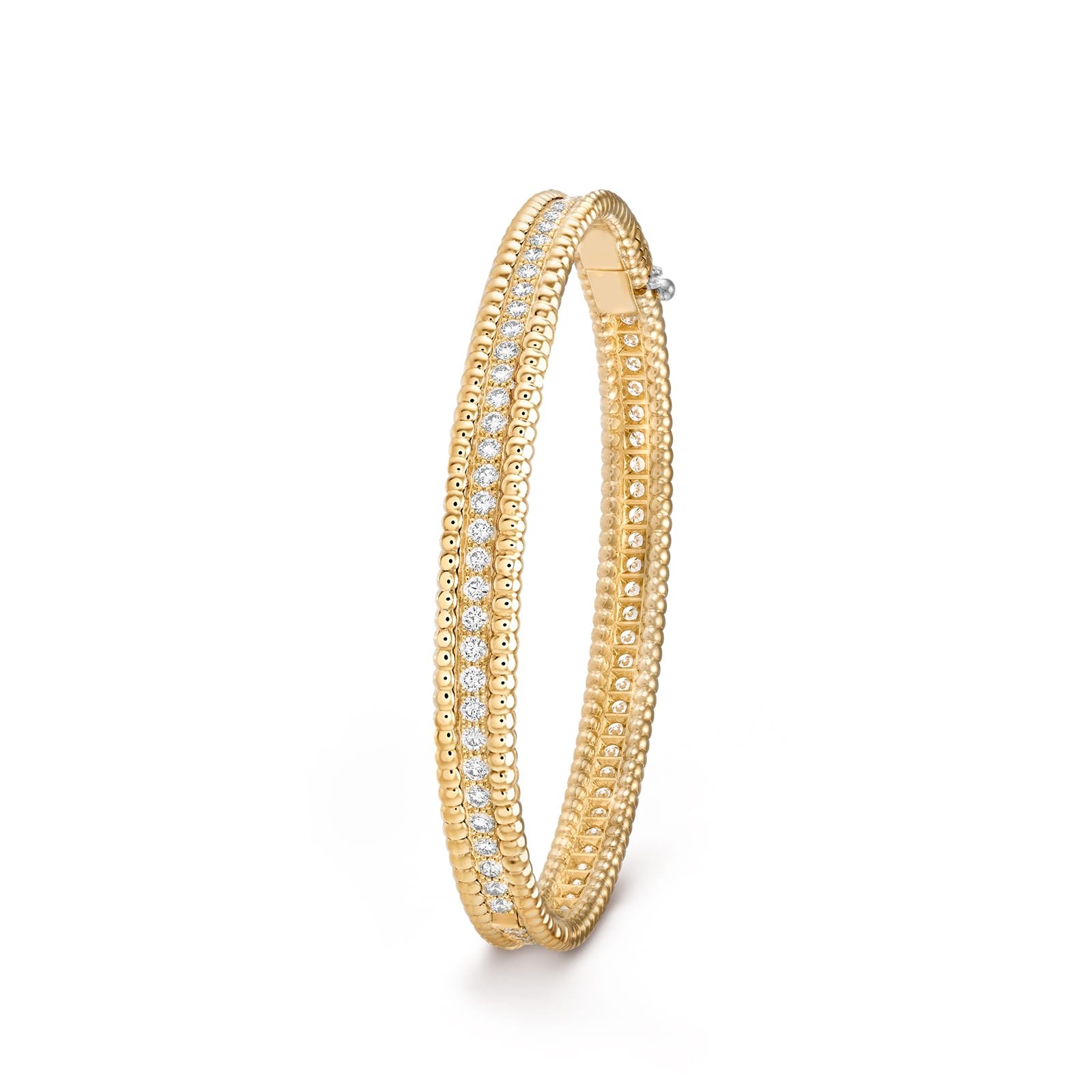 Van Cleef & Arpels Perlee Diamonds Bracelet 1 Row 18K Yellow Gold Diamond