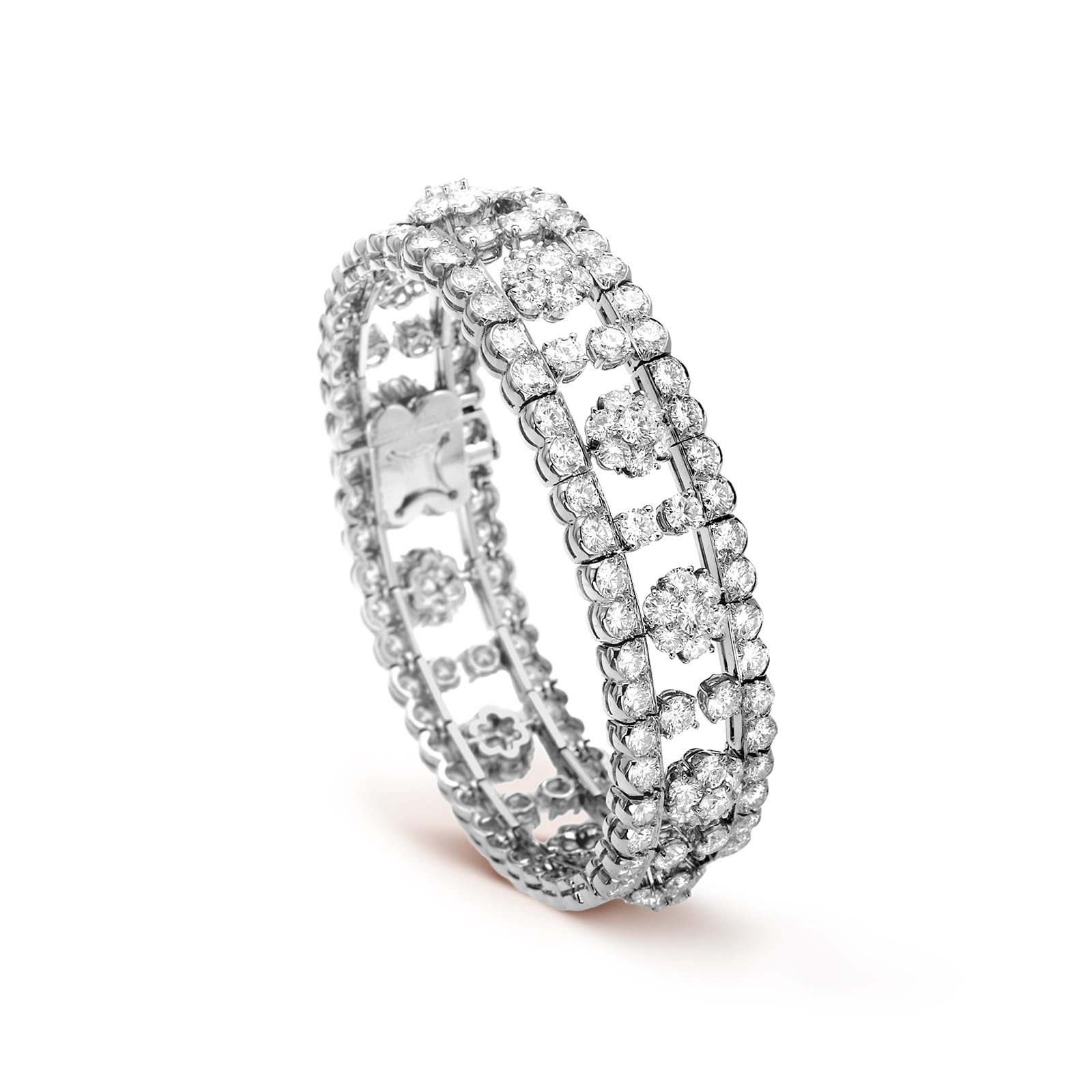 Van Cleef & Arpels Snowflake Bracelet 18K White Gold Diamond