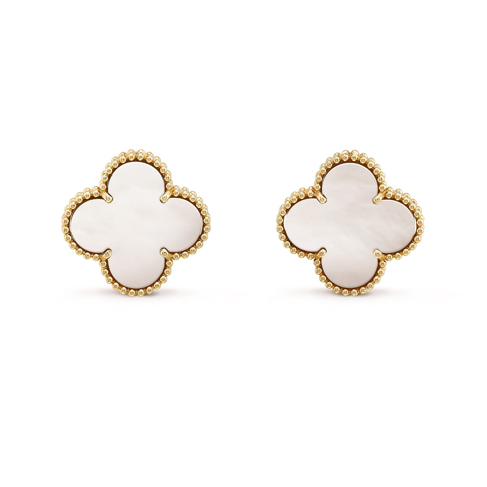 Van Cleef & Arpels Magic Alhambra Earrings 18K Yellow Gold Mother-Of-Pearl