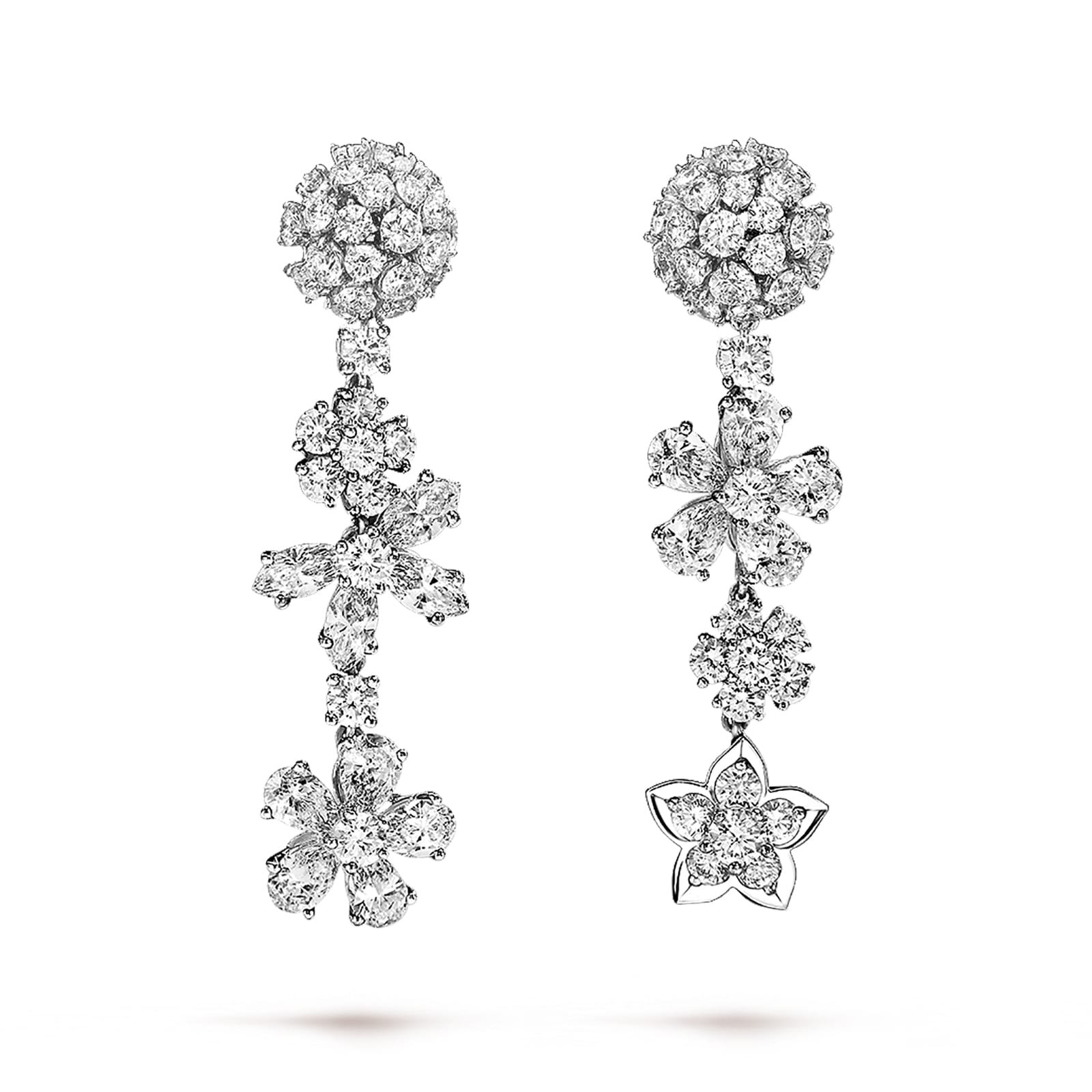 Van Cleef & Arpels Folie Des Pres Earrings 18K White Gold Diamond