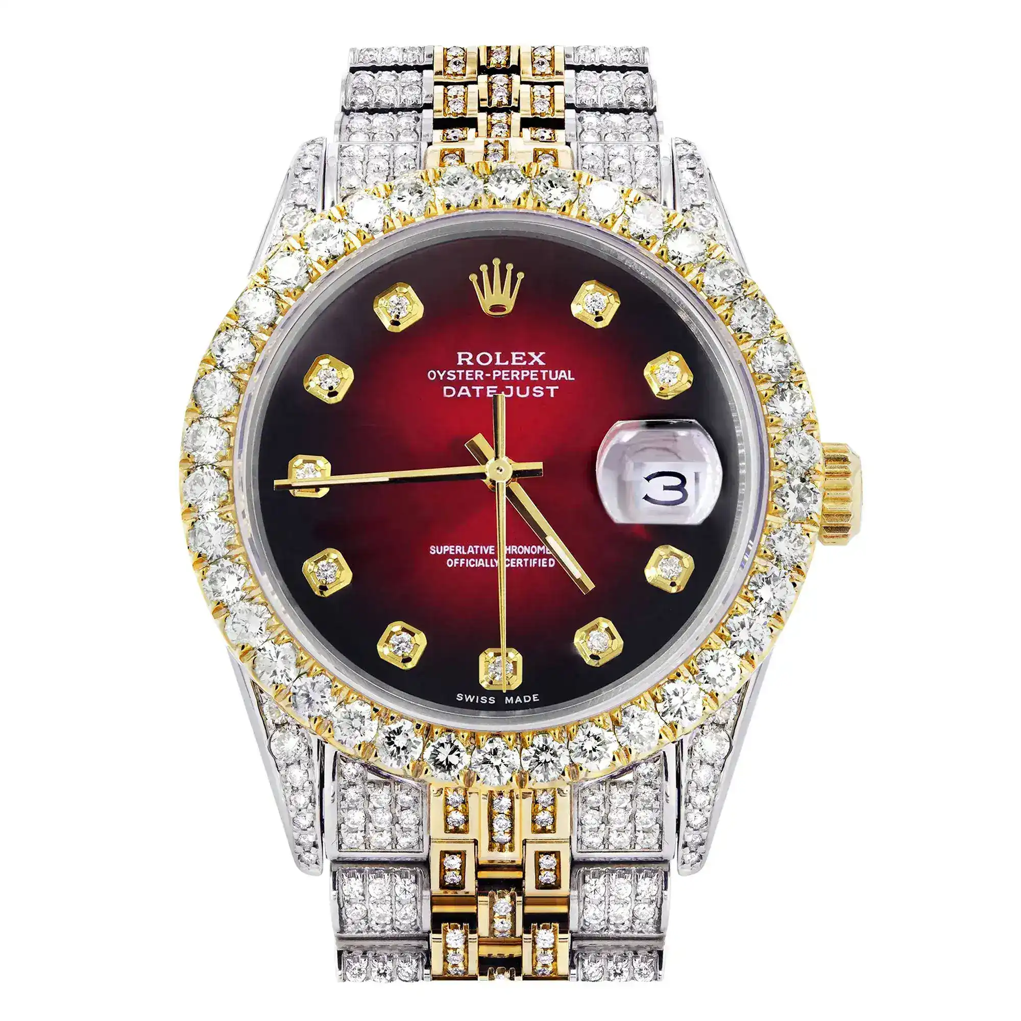 Fake Diamond Watch Iced Out Rolex Replica 002