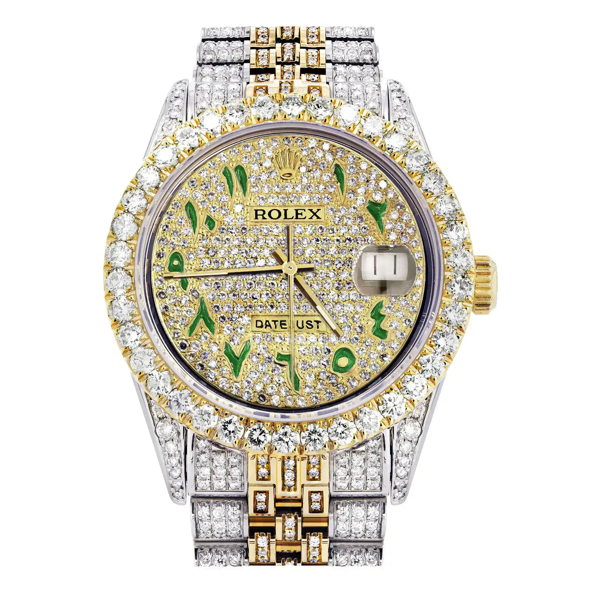 Fake Diamond Watch Iced Out Rolex Replica 004