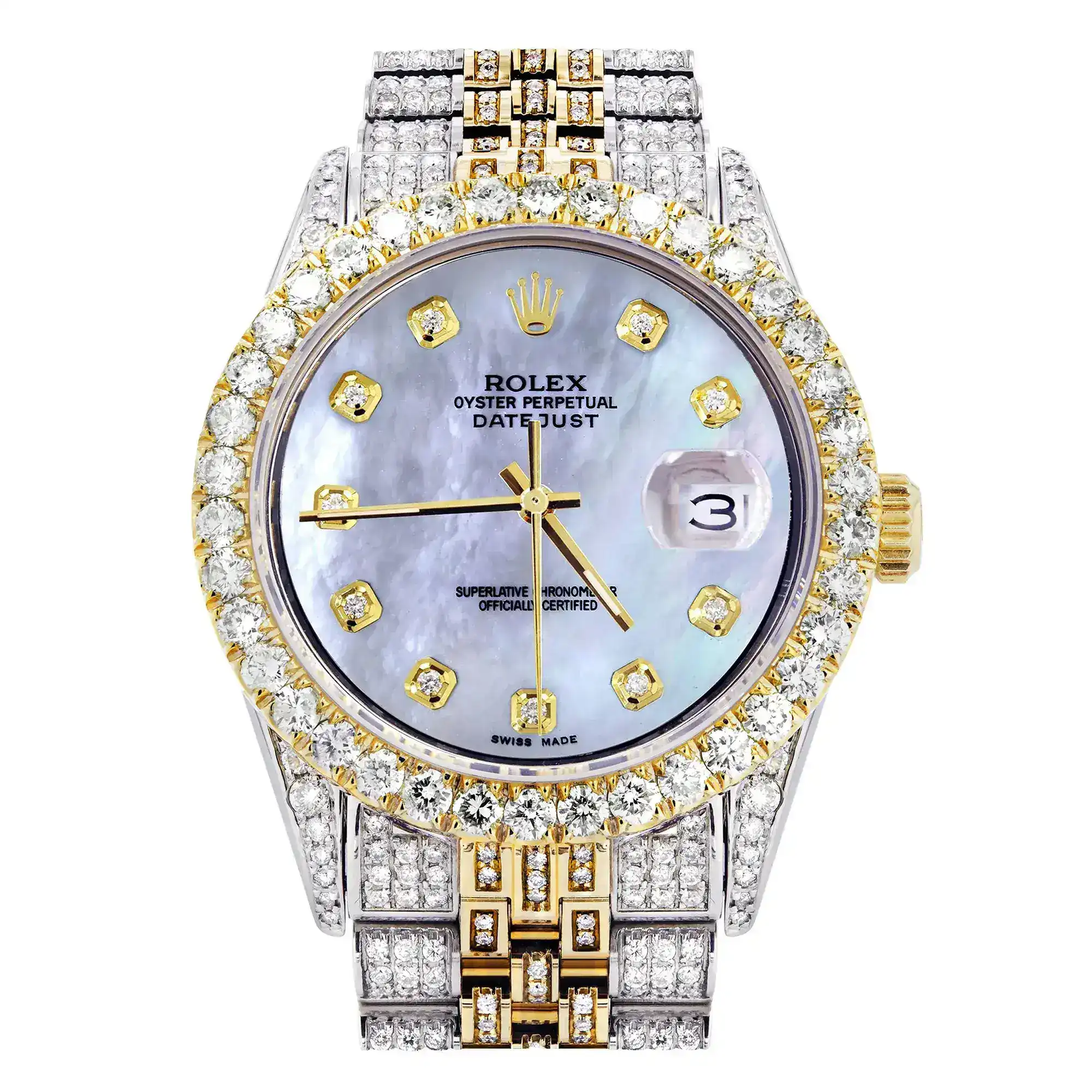 Fake Diamond Watch Iced Out Rolex Replica 007