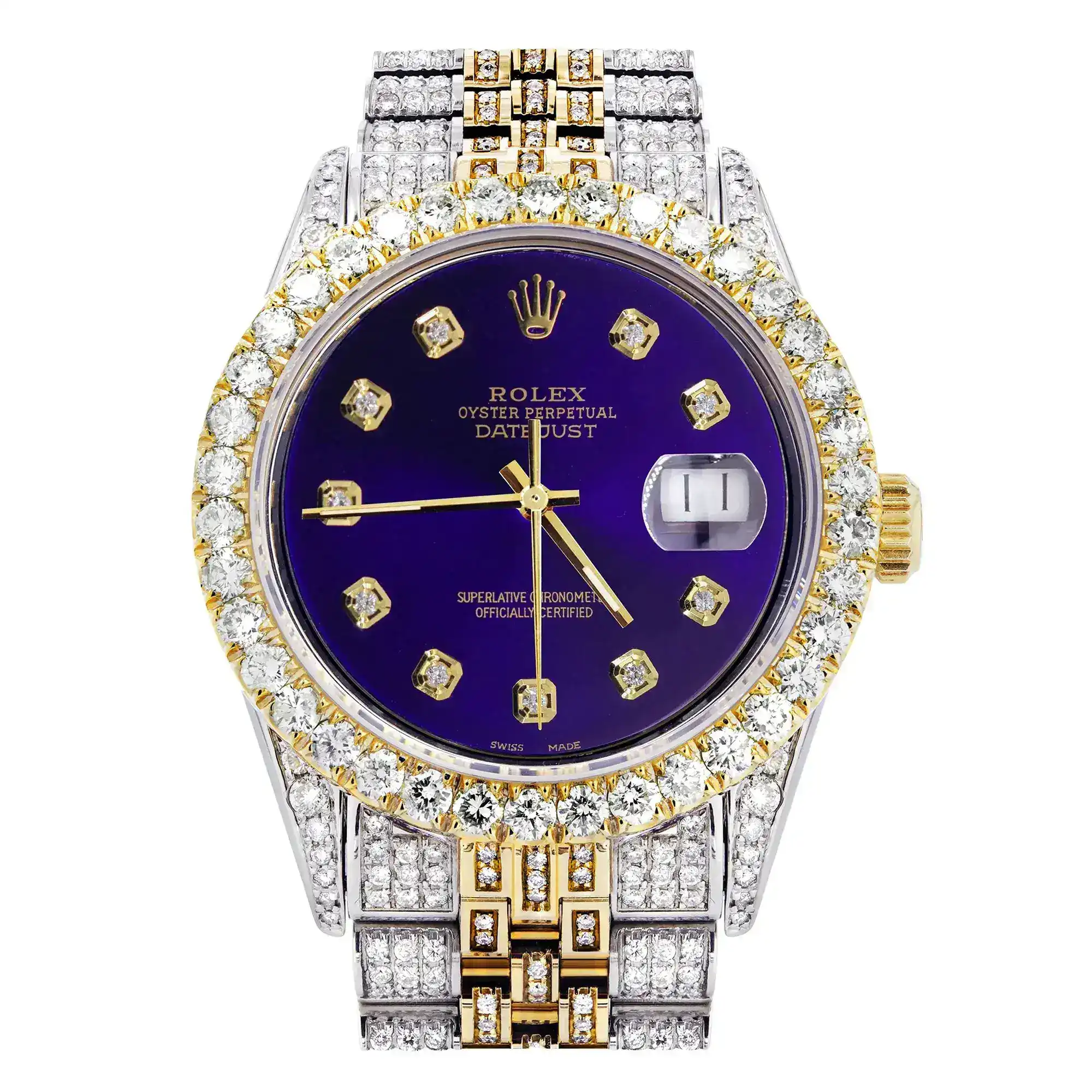 Fake Diamond Watch Iced Out Rolex Replica 009