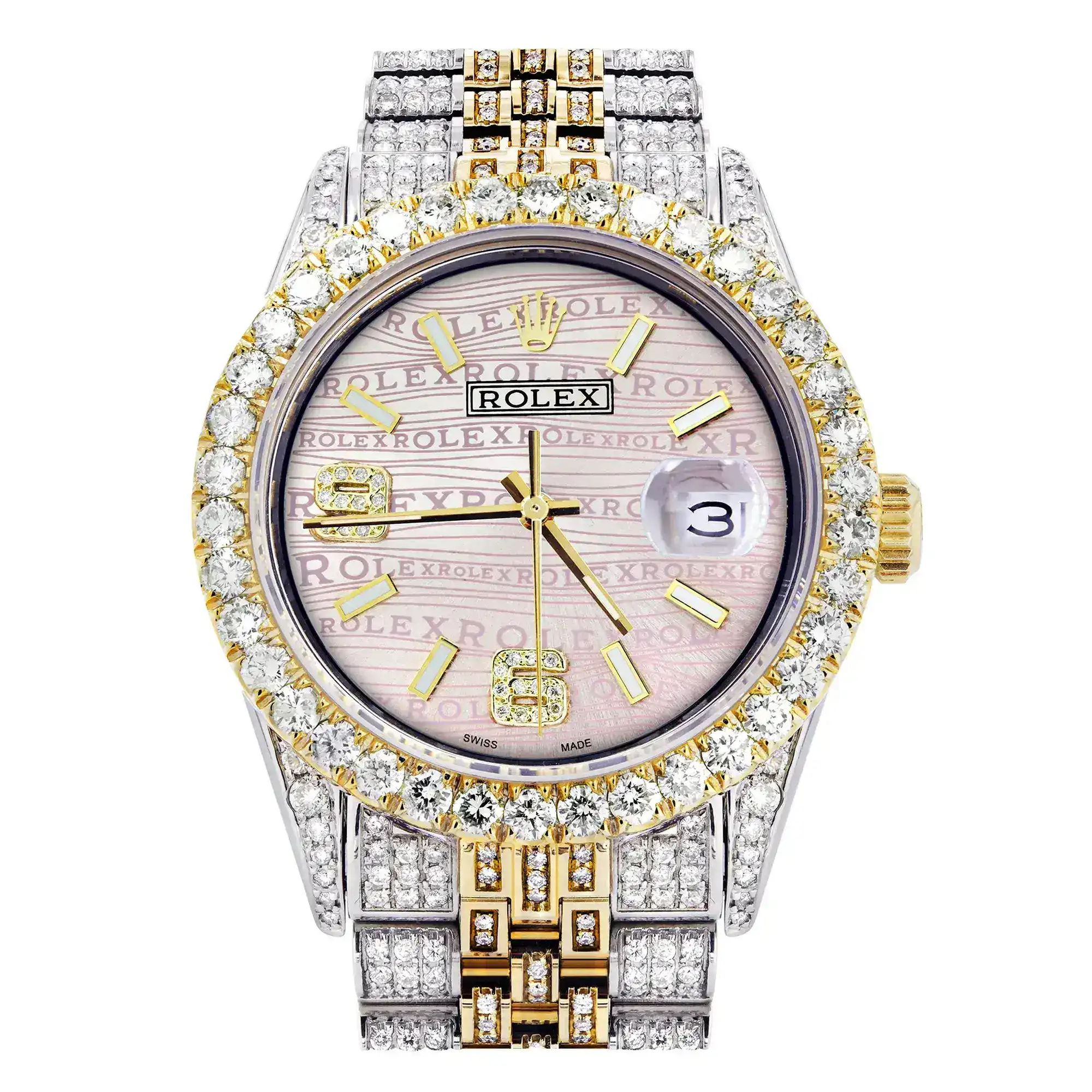Fake Diamond Watch Iced Out Rolex Replica 011