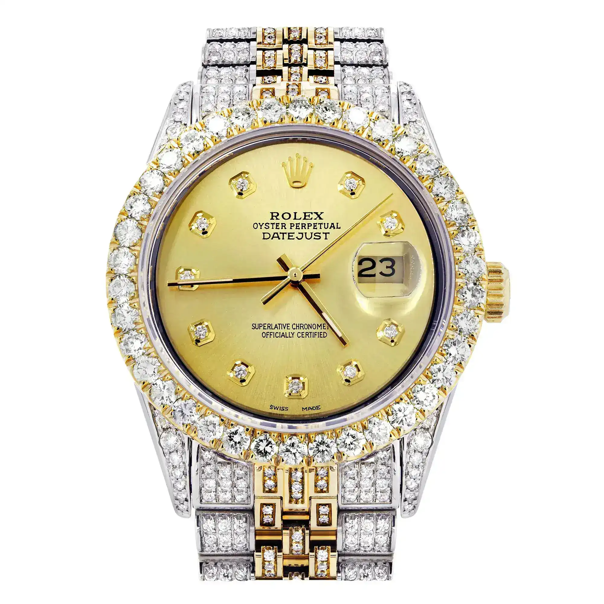 Fake Diamond Watch Iced Out Rolex Replica 014
