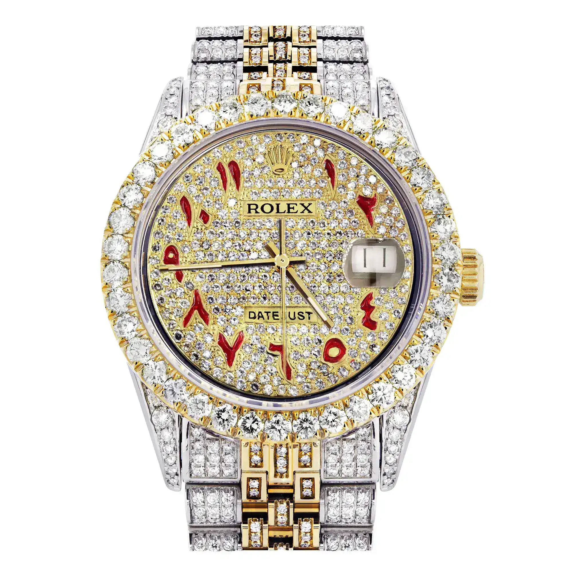 Fake Diamond Watch Iced Out Rolex Replica 015