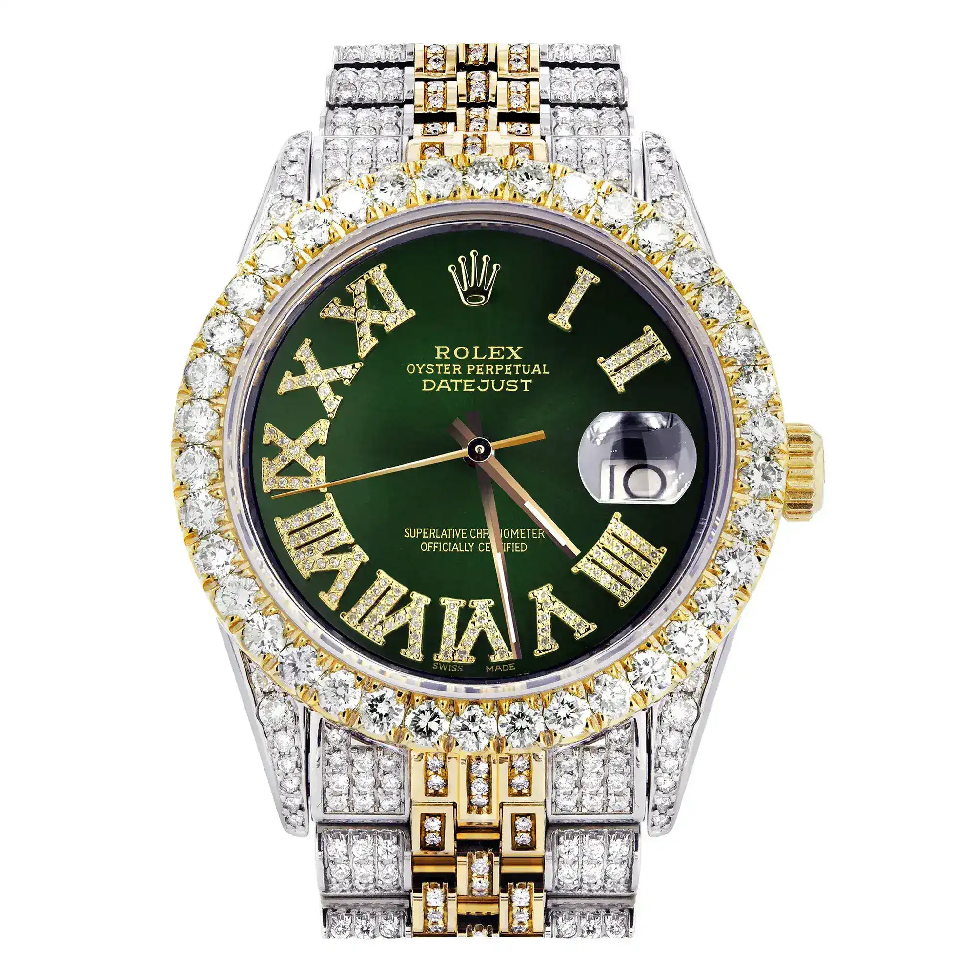 Fake Diamond Watch Iced Out Rolex Replica 017