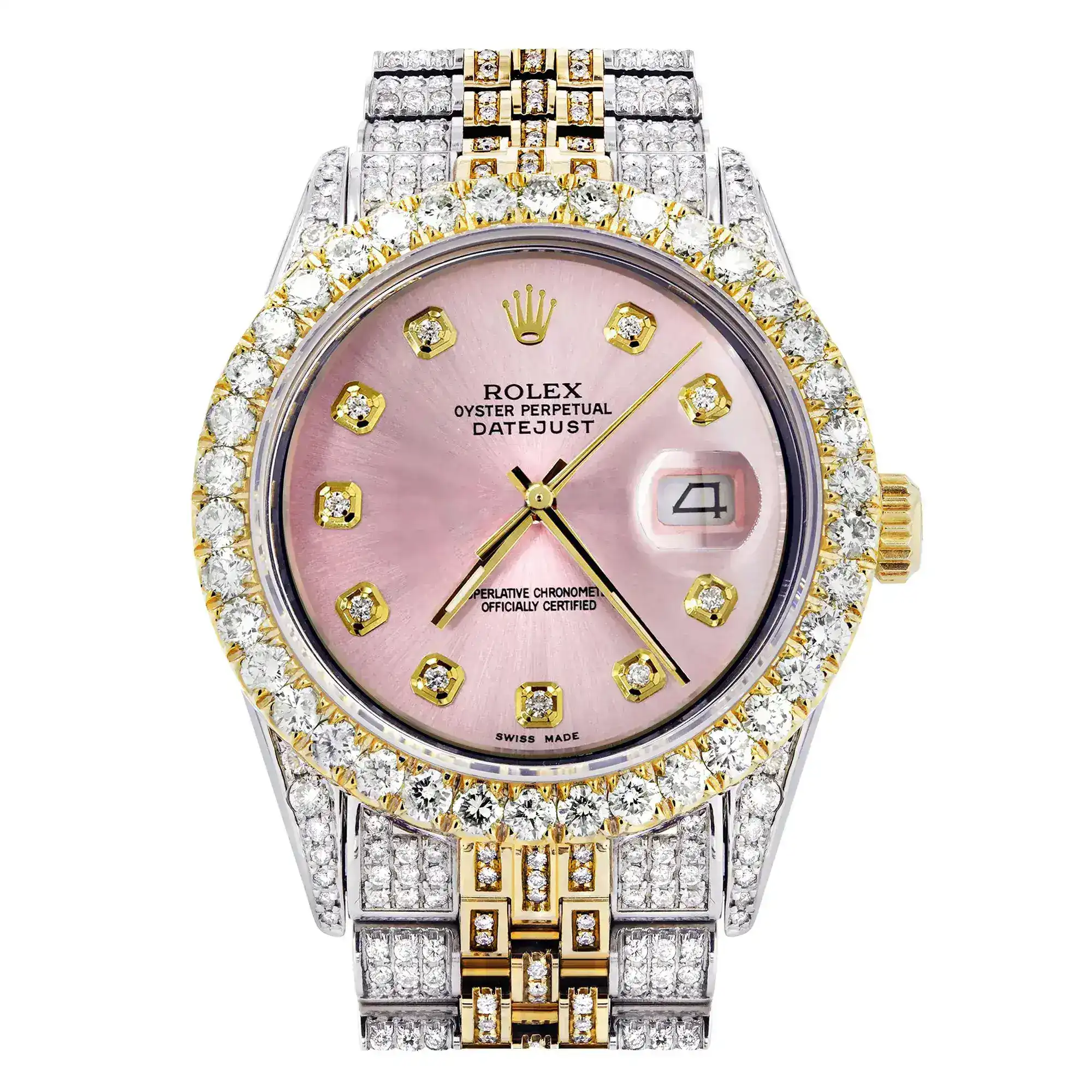 Fake Diamond Watch Iced Out Rolex Replica 020