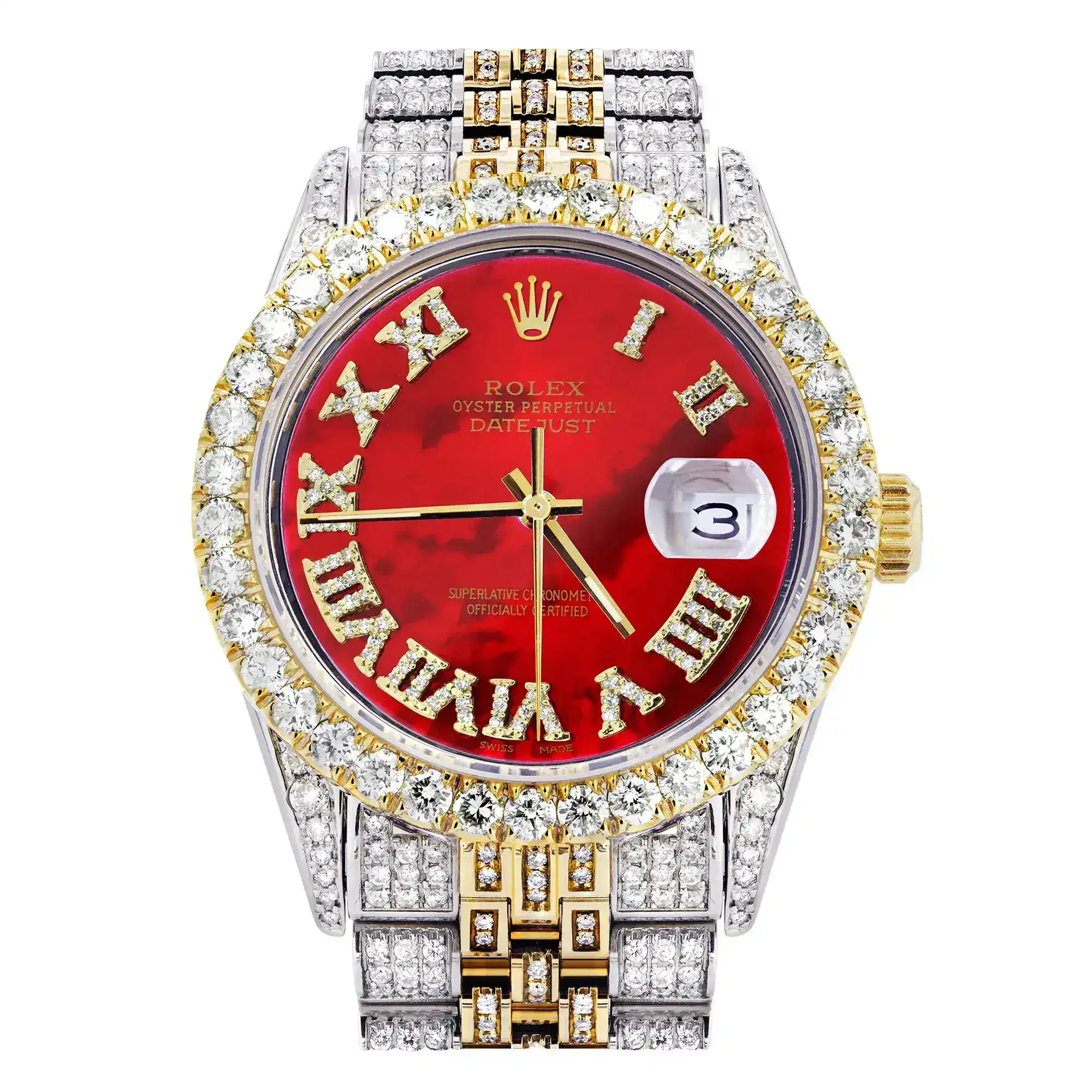 Fake Diamond Watch Iced Out Rolex Replica 021