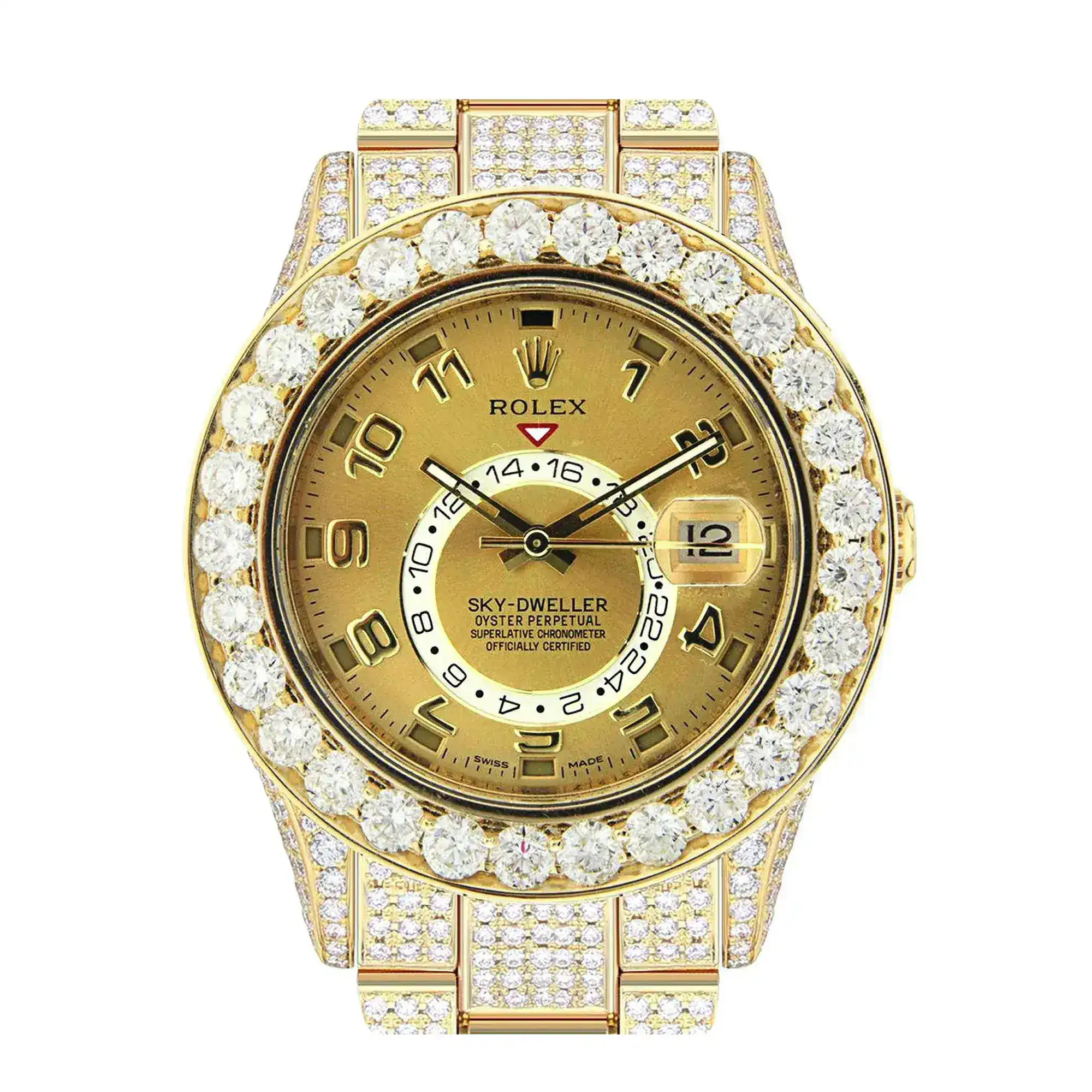 Fake Diamond Watch Iced Out Rolex Replica 035