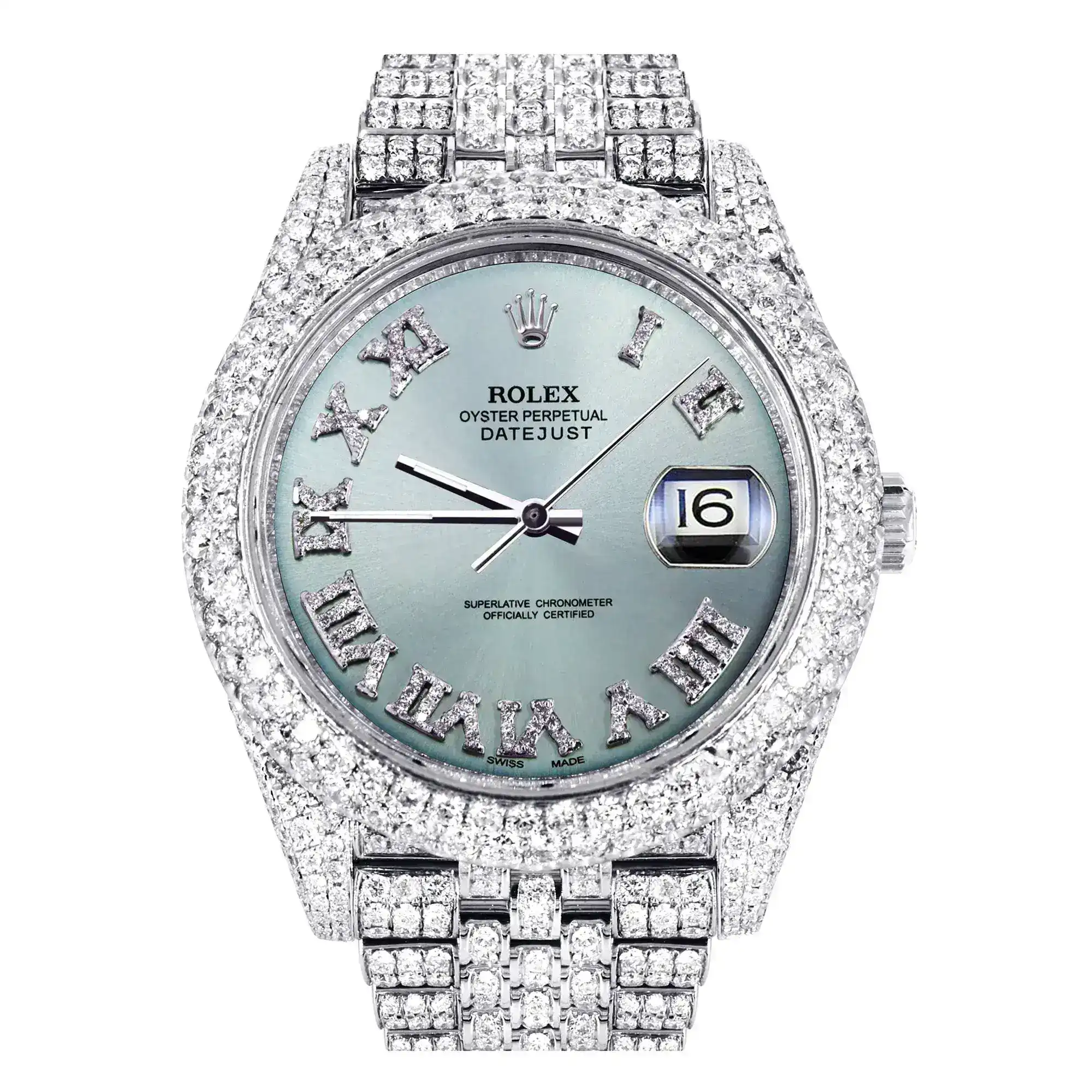 Fake Diamond Watch Iced Out Rolex Replica 056