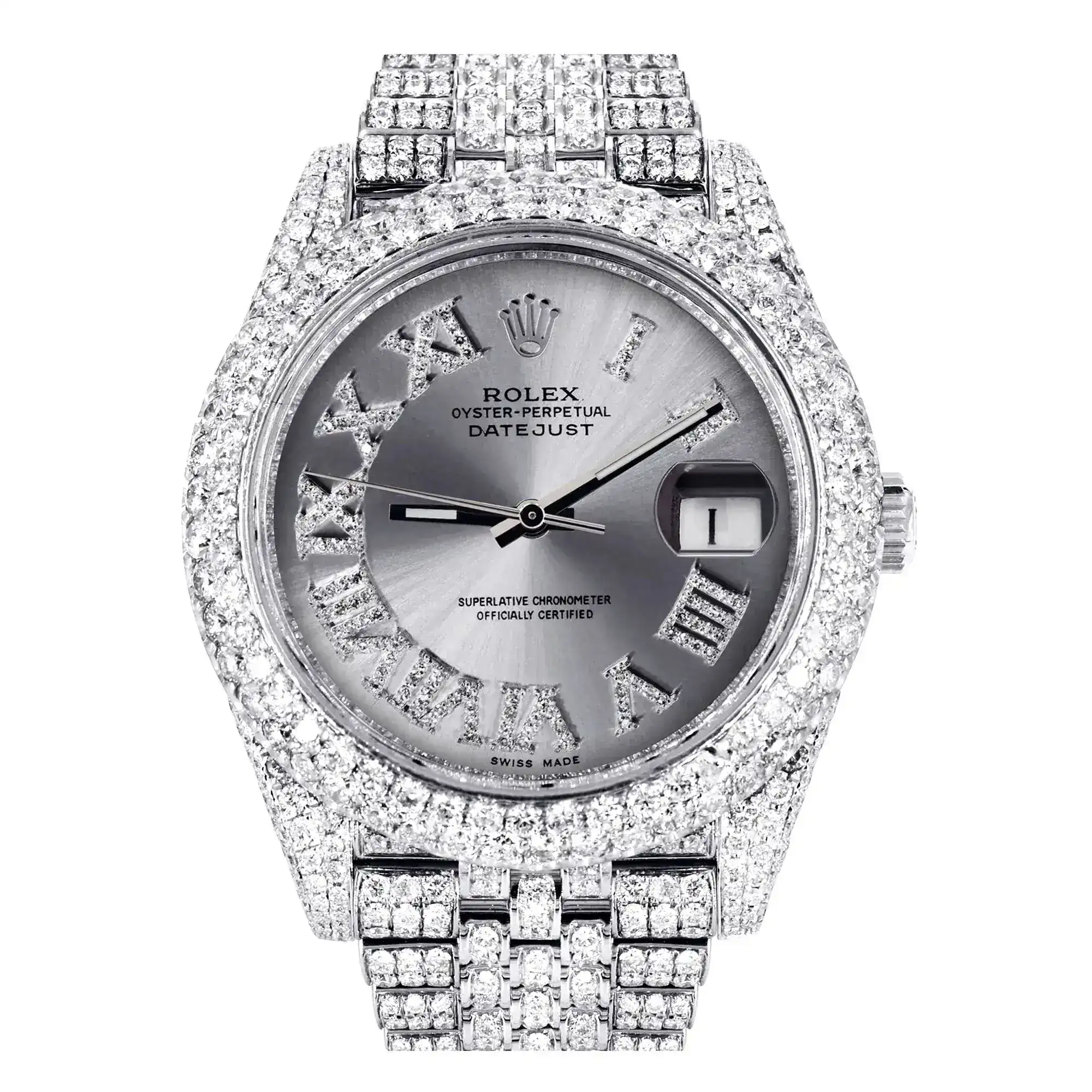 Fake Diamond Watch Iced Out Rolex Replica 073