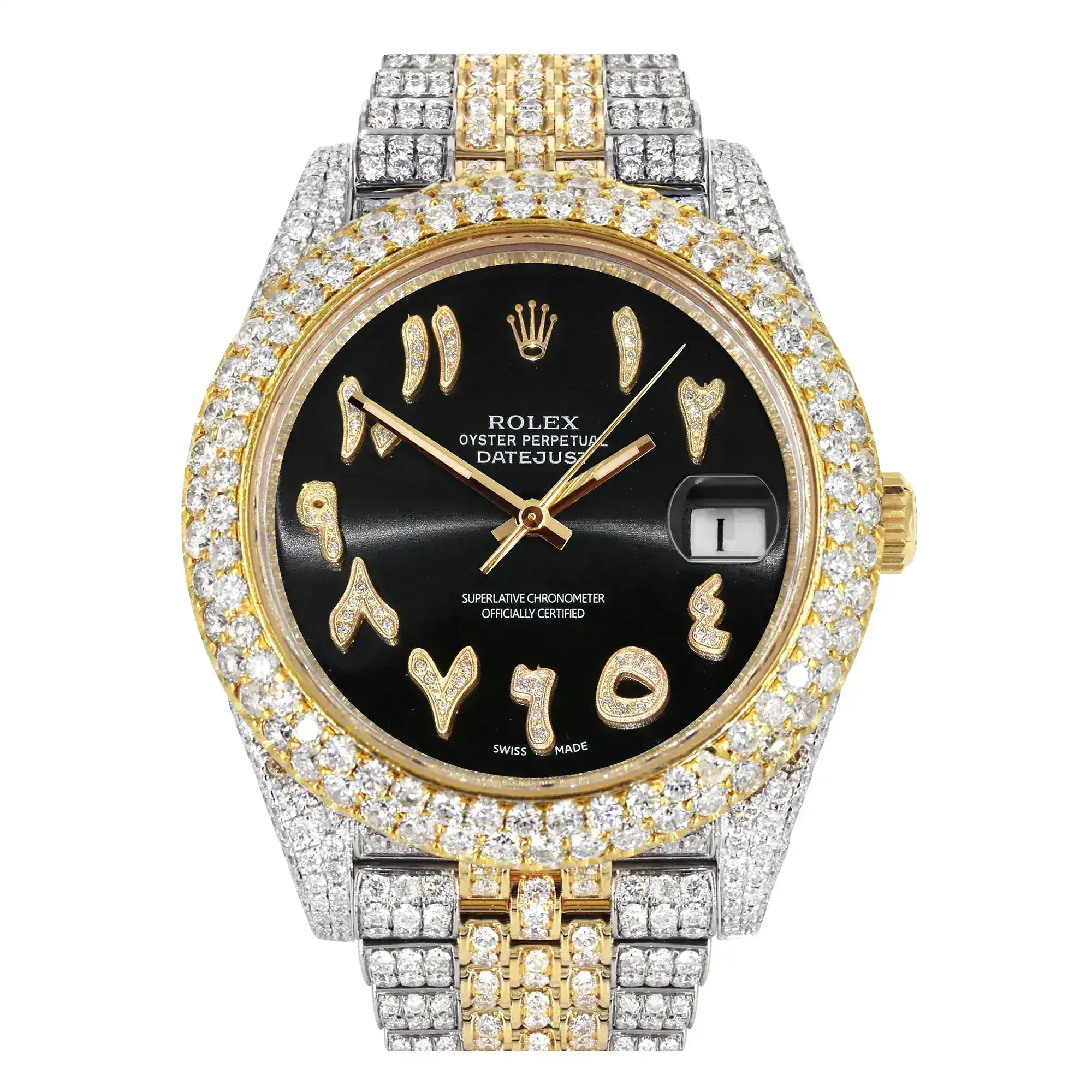 Fake Diamond Watch Iced Out Rolex Replica 075