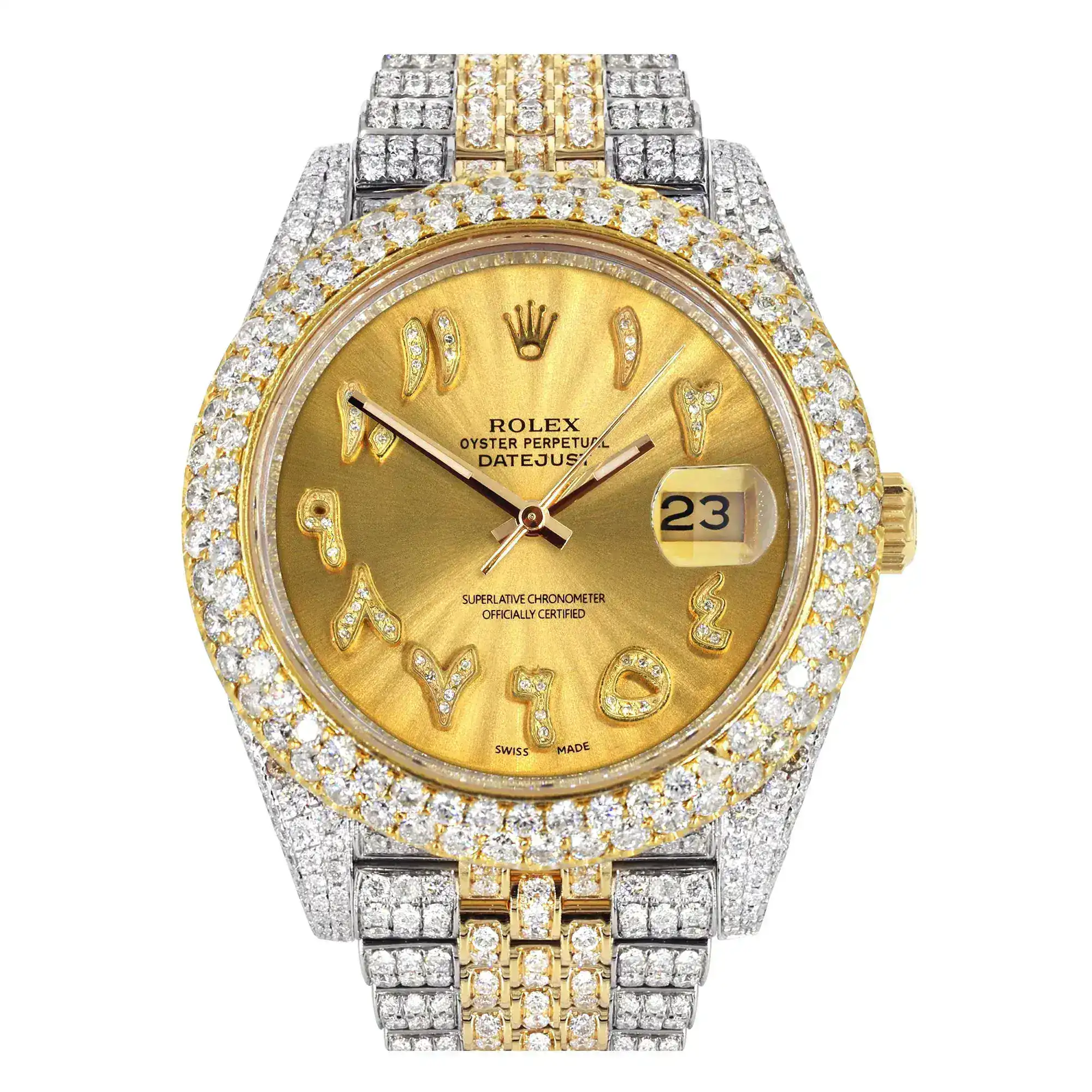 Fake Diamond Watch Iced Out Rolex Replica 080