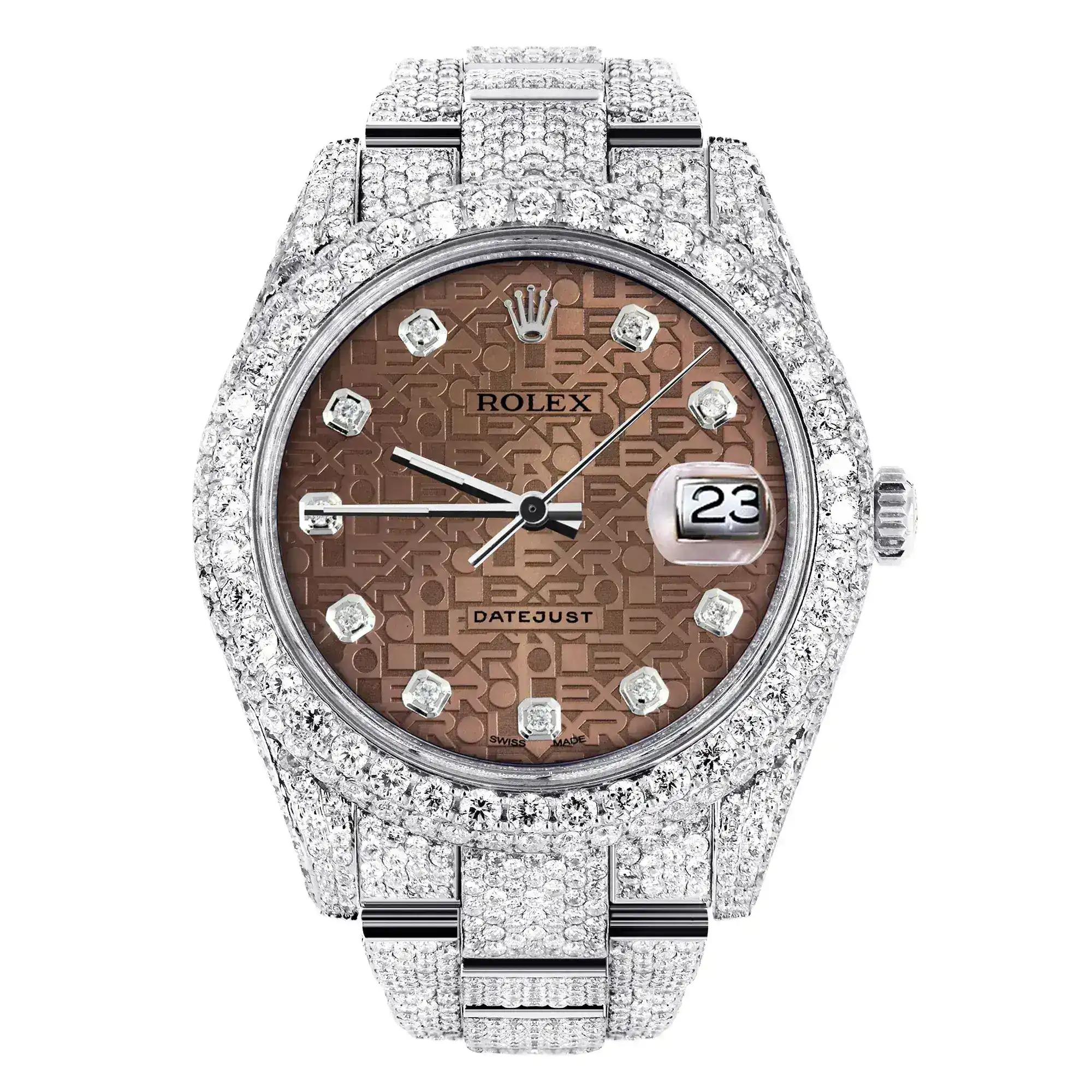 Fake Diamond Watch Iced Out Rolex Replica 096