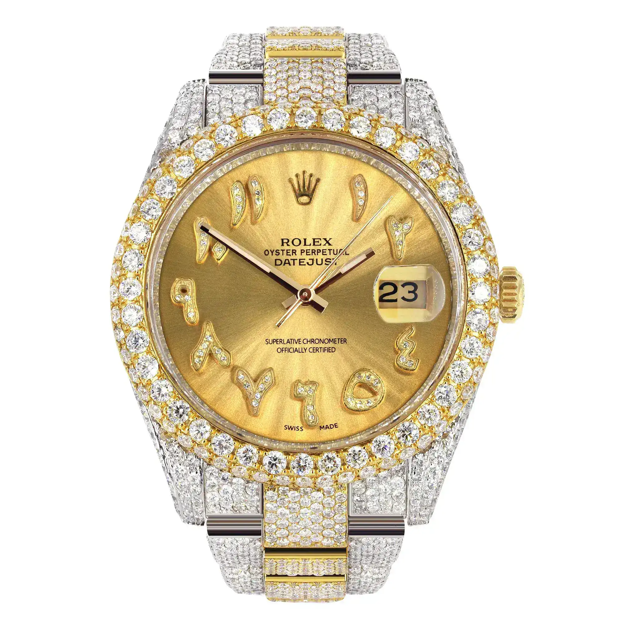 Fake Diamond Watch Iced Out Rolex Replica 113