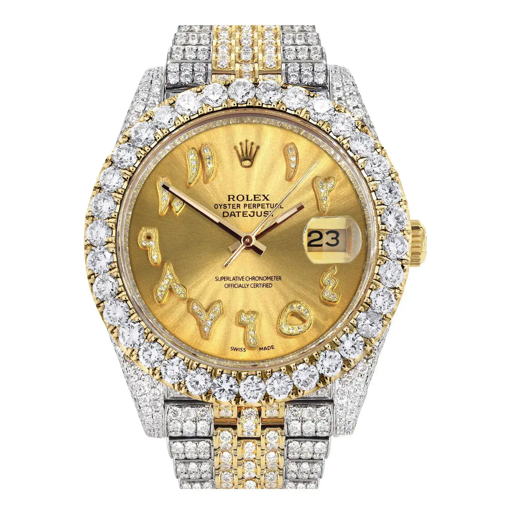 Fake Diamond Watch Iced Out Rolex Replica 124