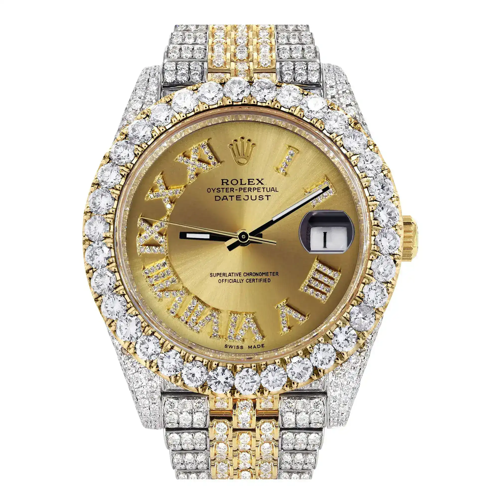 Fake Diamond Watch Iced Out Rolex Replica 125