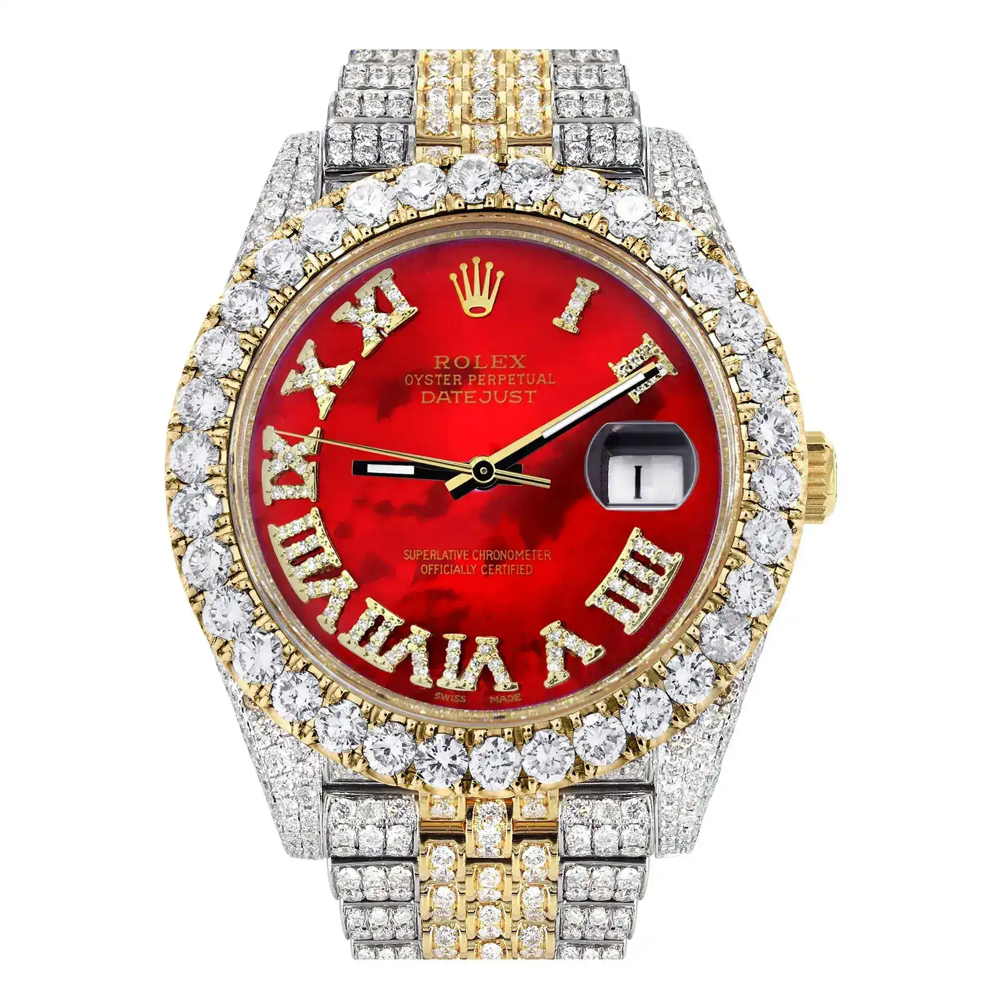 Fake Diamond Watch Iced Out Rolex Replica 129