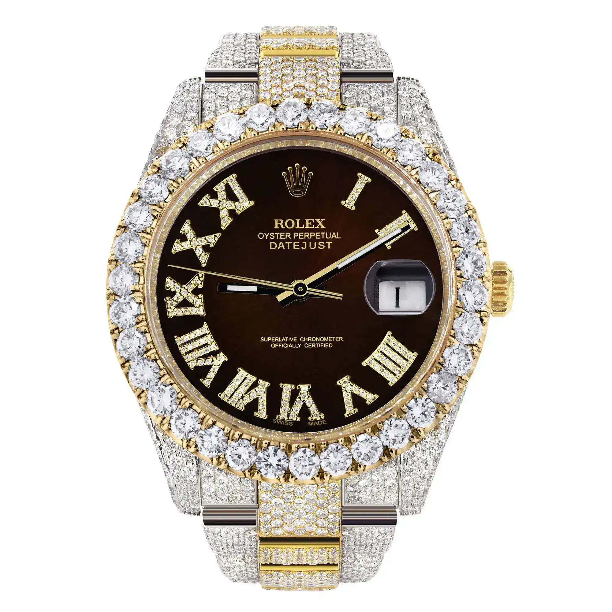 Fake Diamond Watch Iced Out Rolex Replica 138