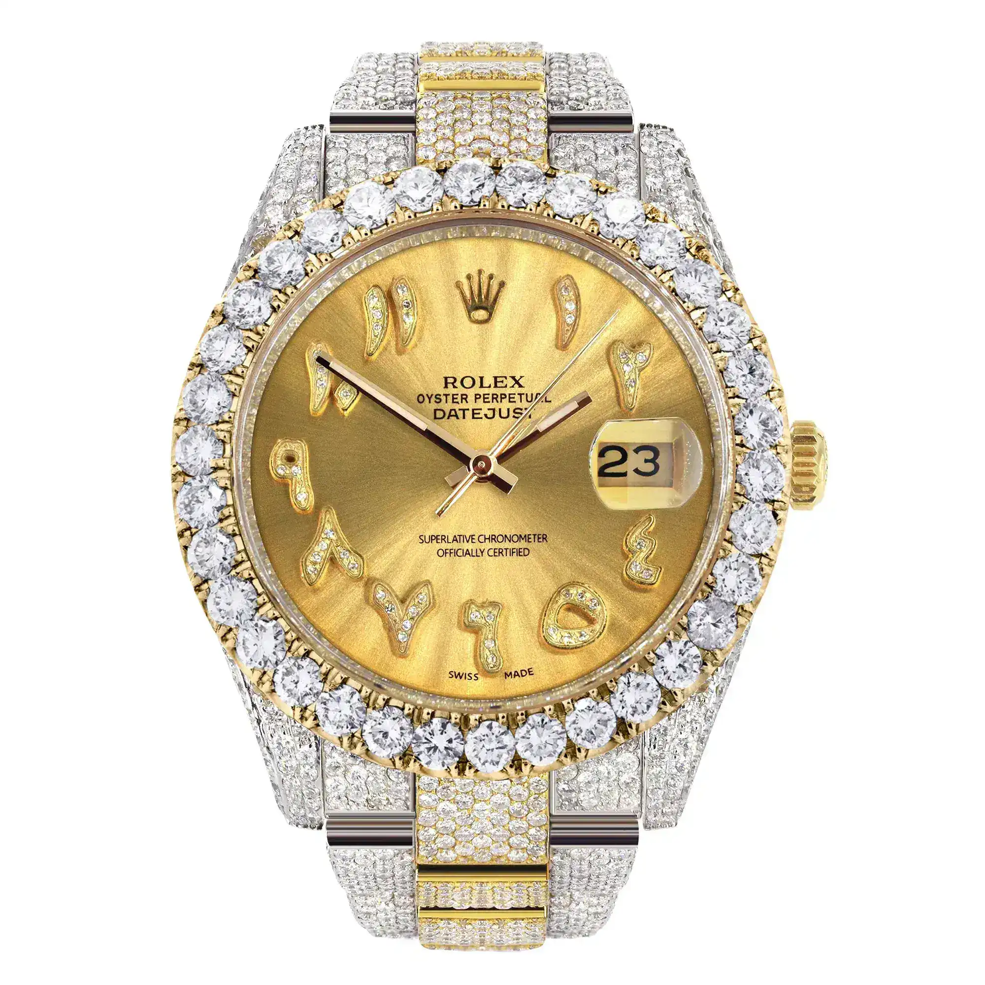 Fake Diamond Watch Iced Out Rolex Replica 140
