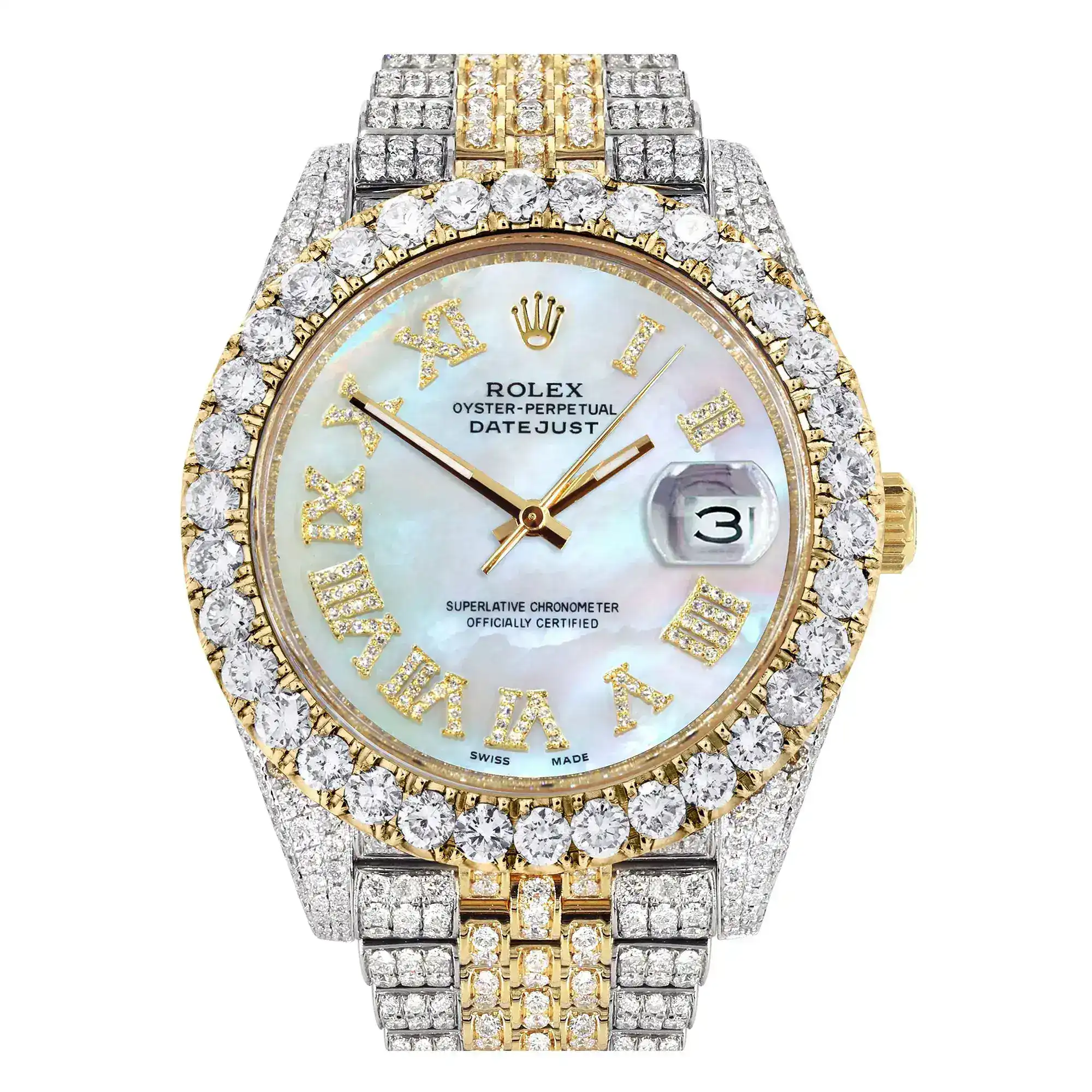 Fake Diamond Watch Iced Out Rolex Replica 182