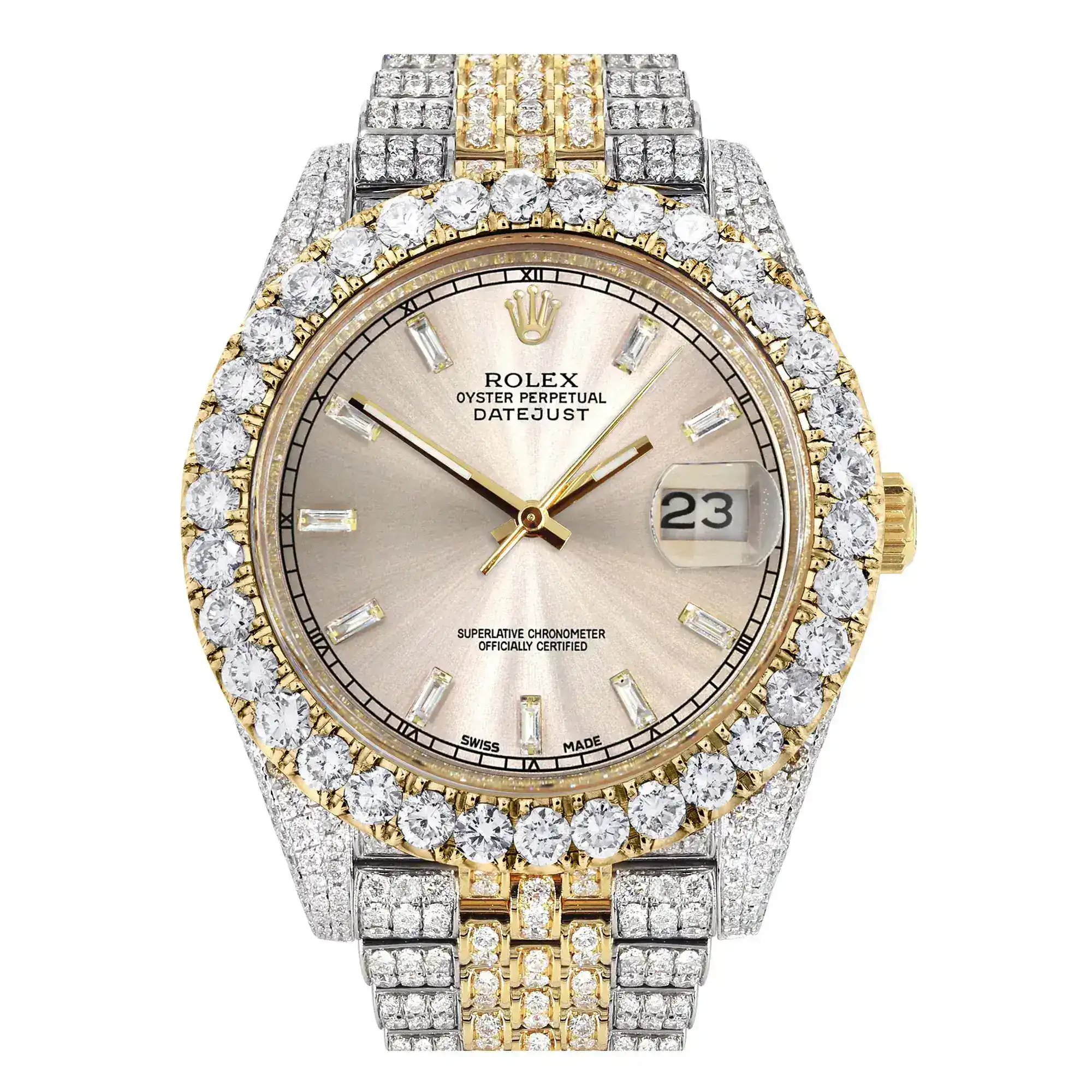 Fake Diamond Watch Iced Out Rolex Replica 185