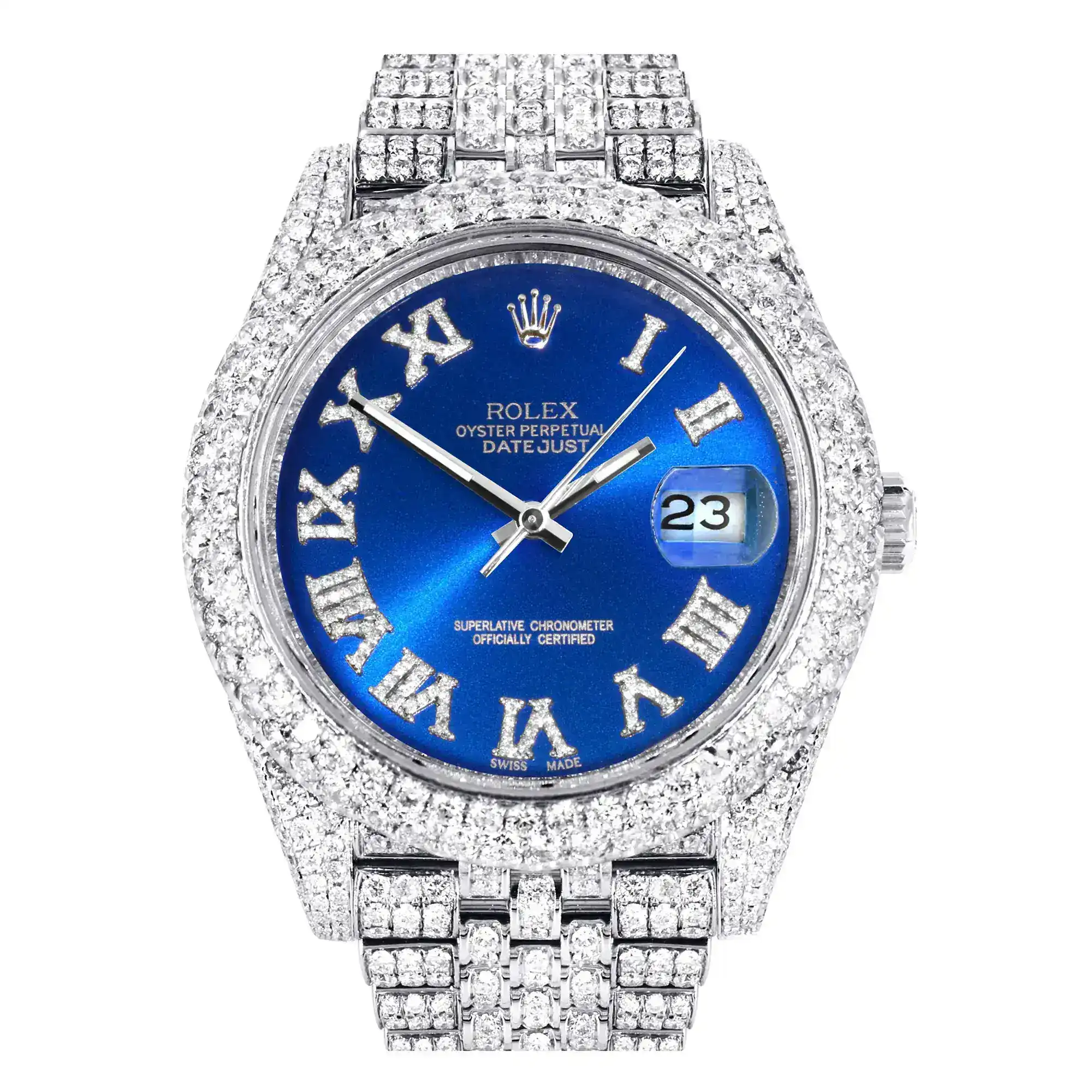 Fake Diamond Watch Iced Out Rolex Replica 228