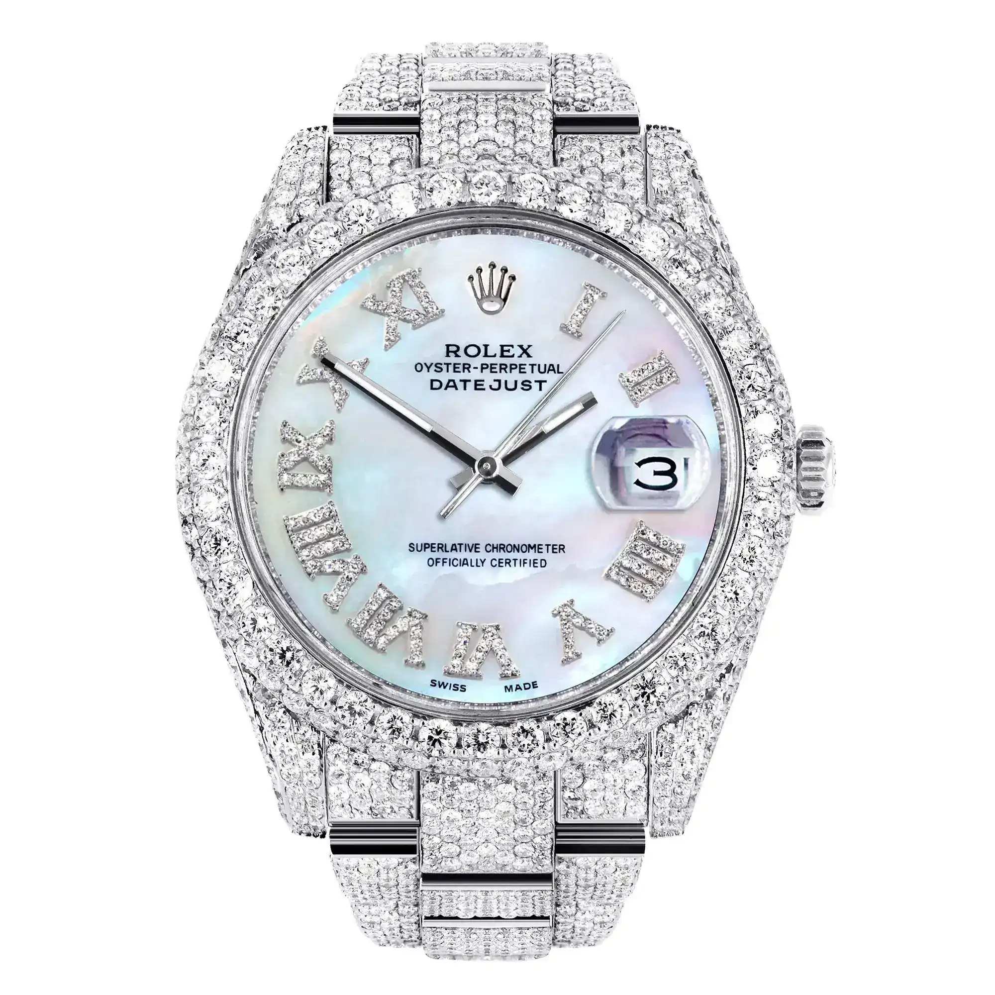 Fake Diamond Watch Iced Out Rolex Replica 296
