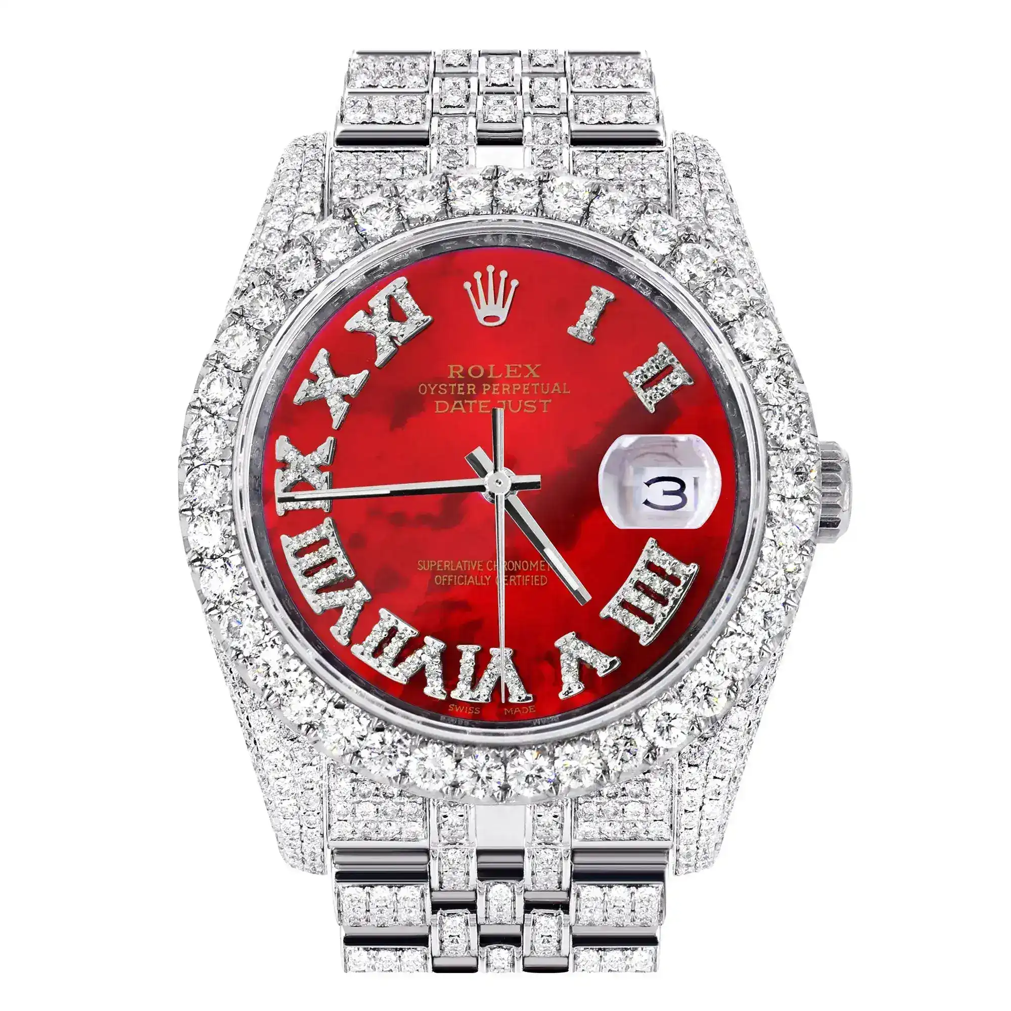 Fake Diamond Watch Iced Out Rolex Replica 334