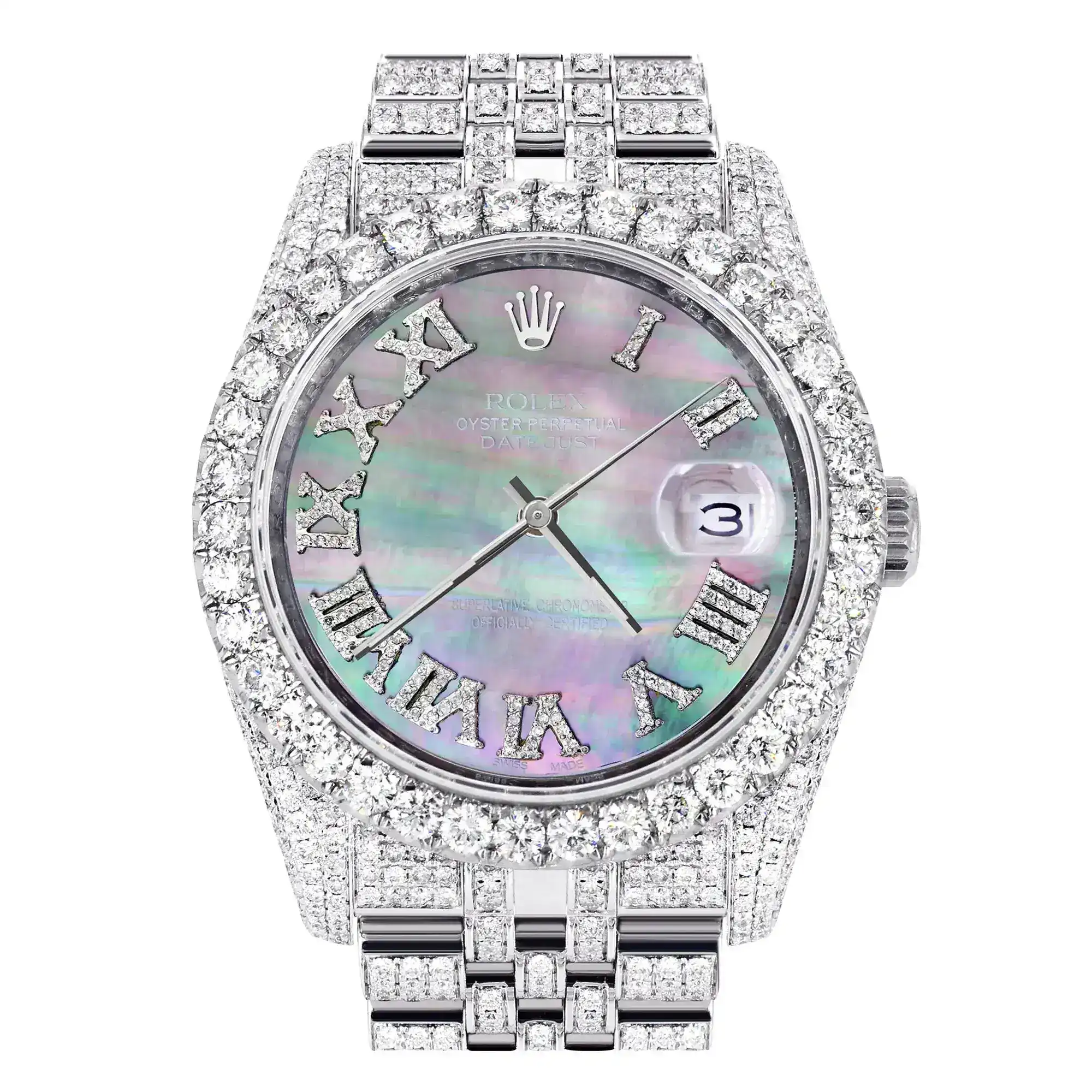 Fake Diamond Watch Iced Out Rolex Replica 336