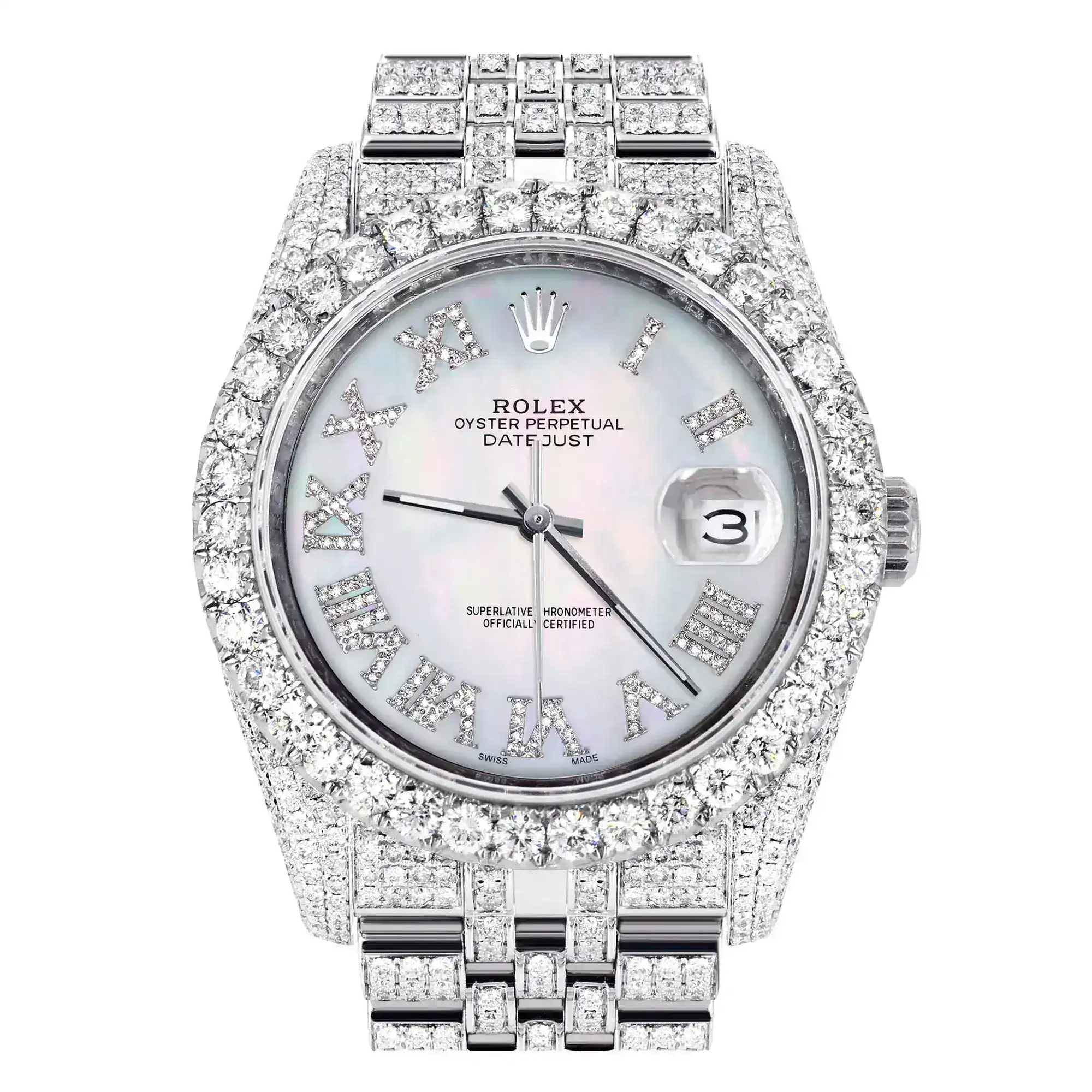 Fake Diamond Watch Iced Out Rolex Replica 337