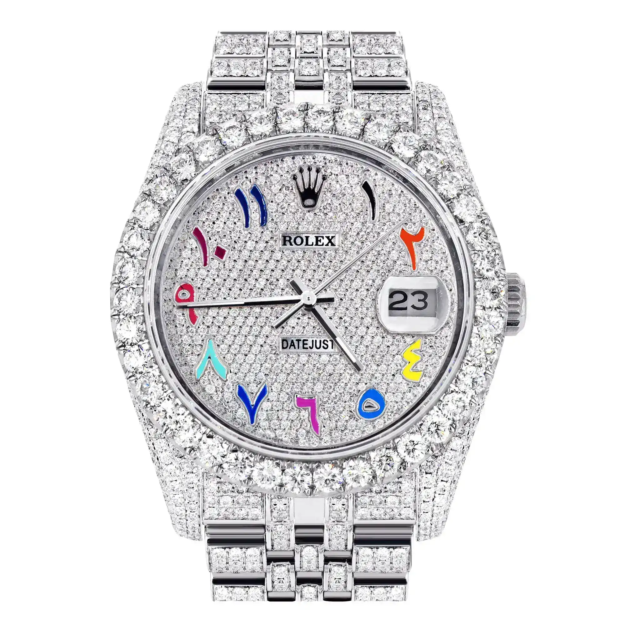 Fake Diamond Watch Iced Out Rolex Replica 348