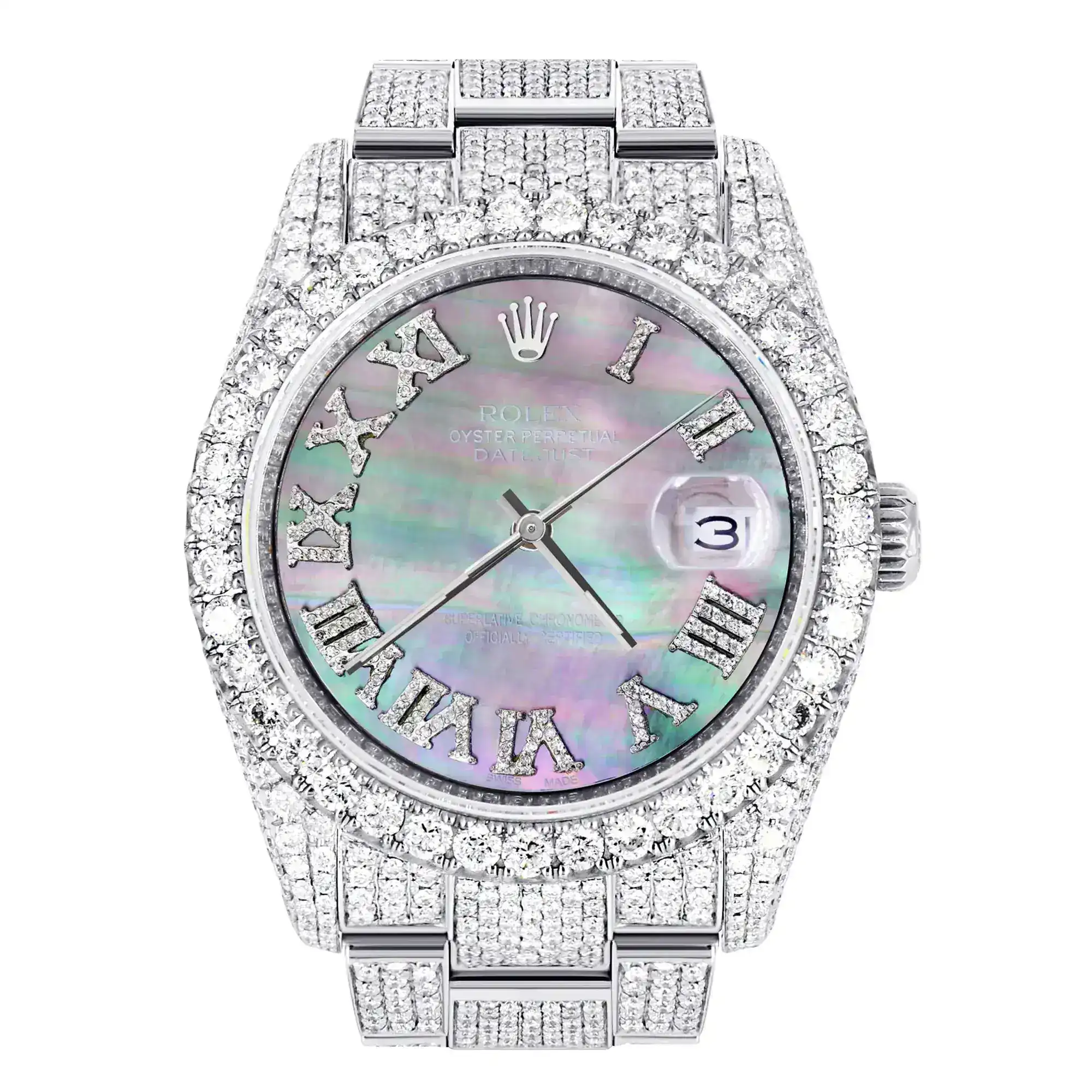 Fake Diamond Watch Iced Out Rolex Replica 365