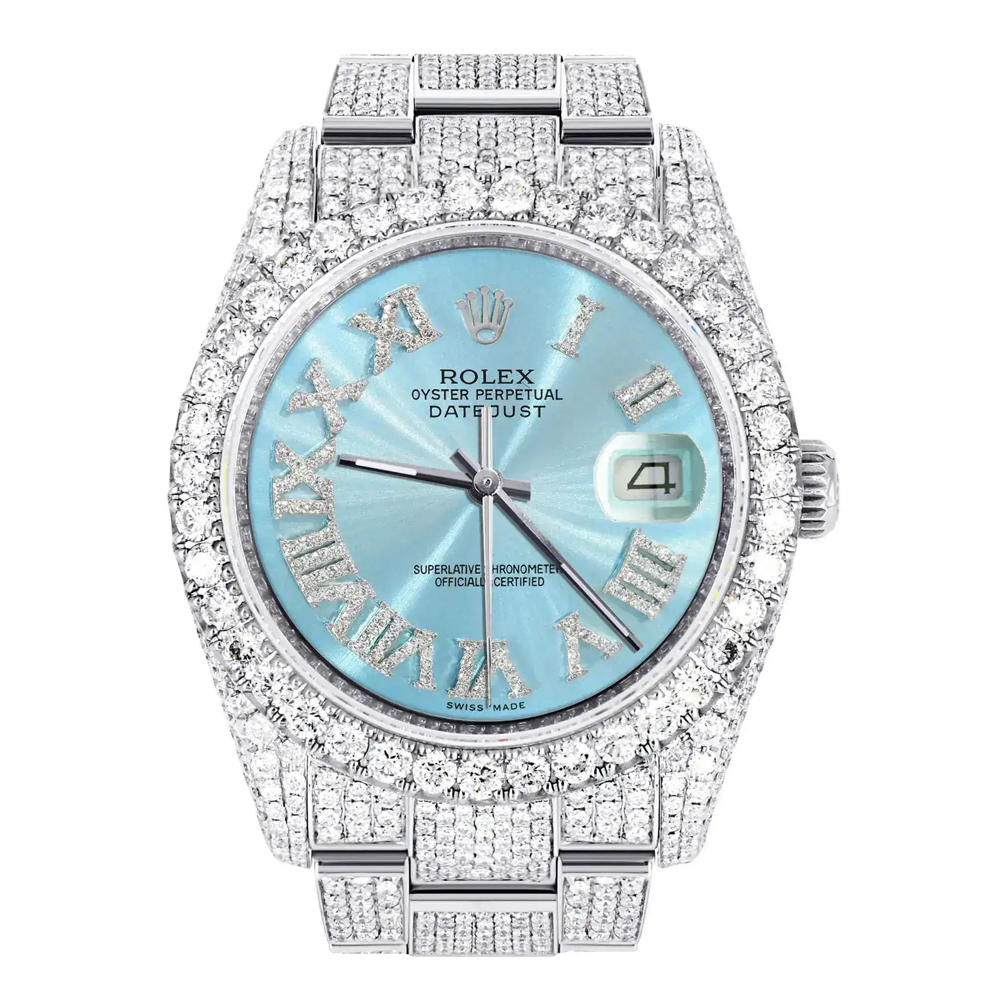 Fake Diamond Watch Iced Out Rolex Replica 373