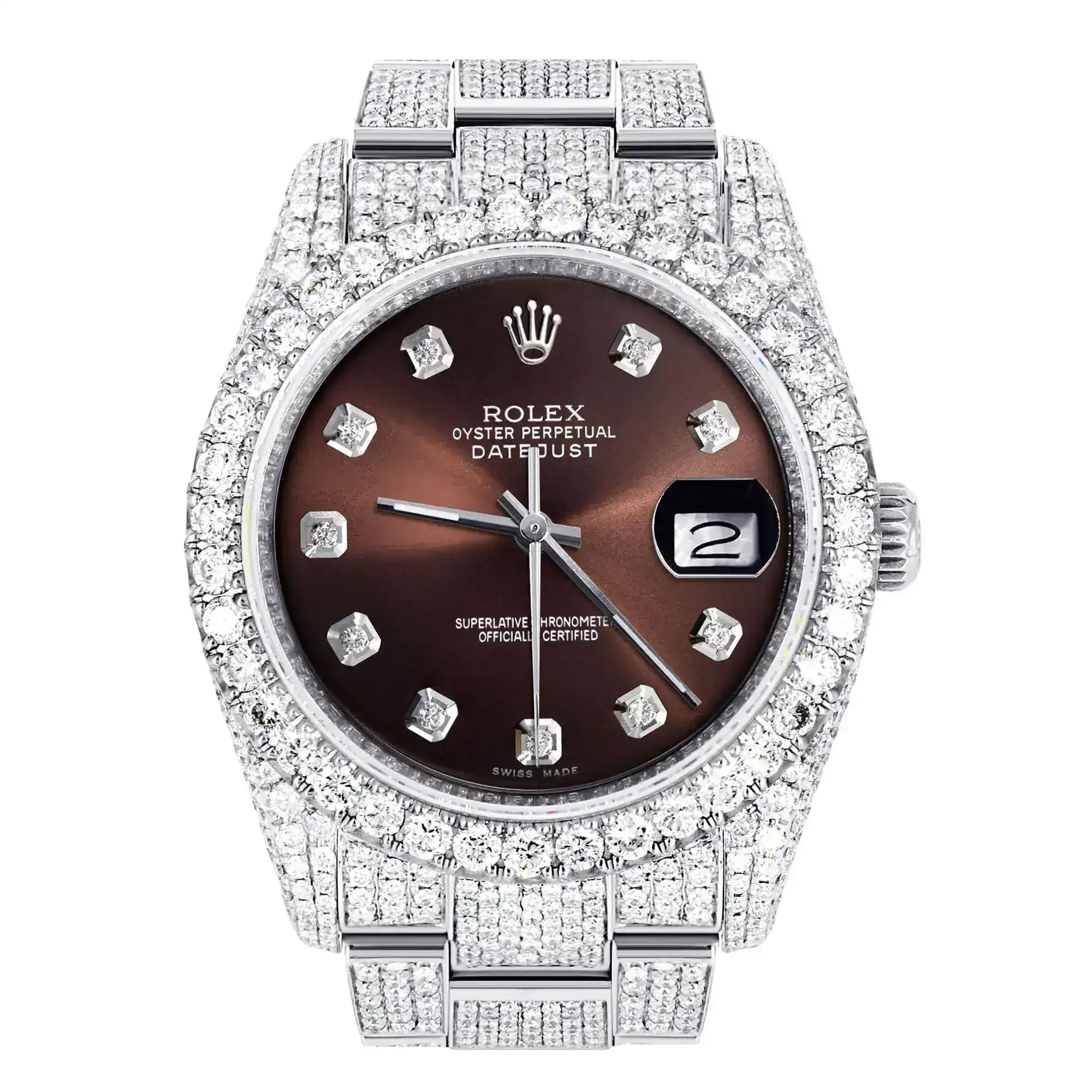 Fake Diamond Watch Iced Out Rolex Replica 381
