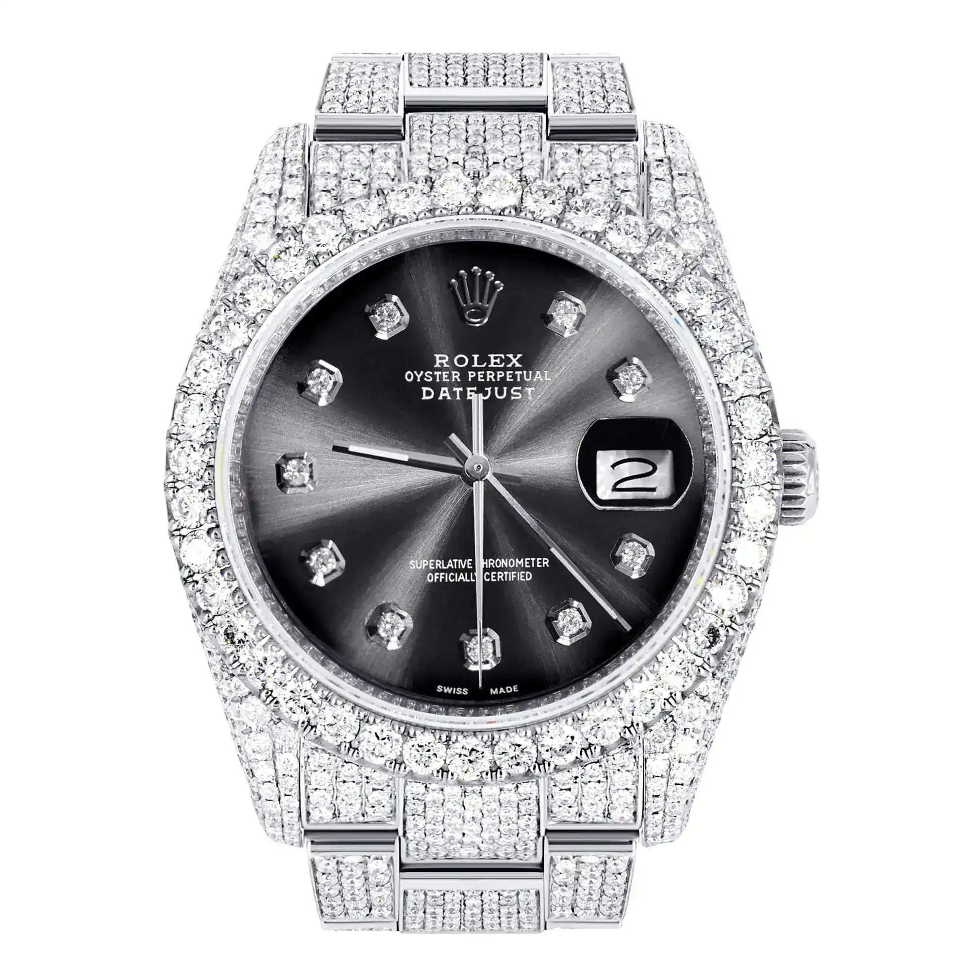 Fake Diamond Watch Iced Out Rolex Replica 382