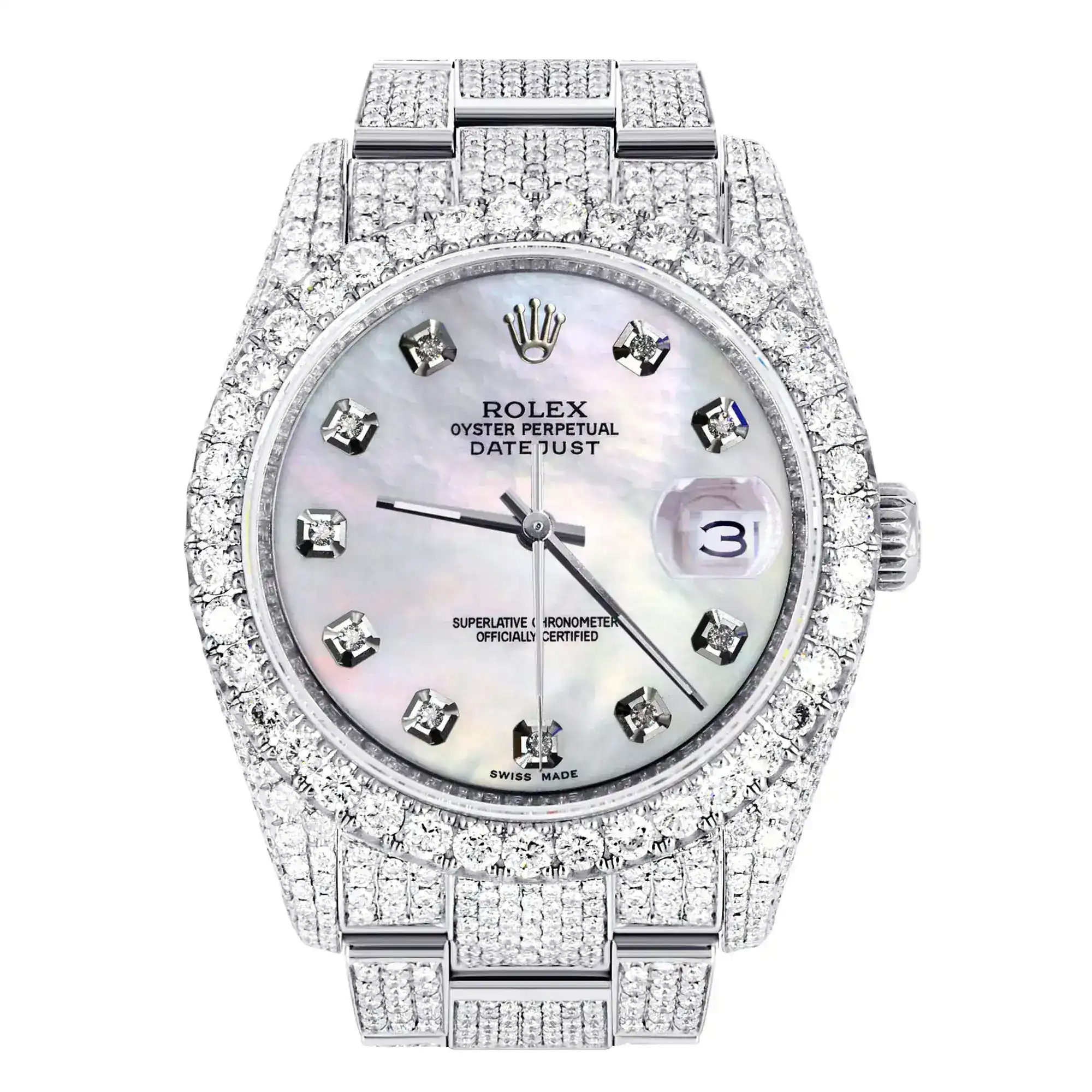 Fake Diamond Watch Iced Out Rolex Replica 388