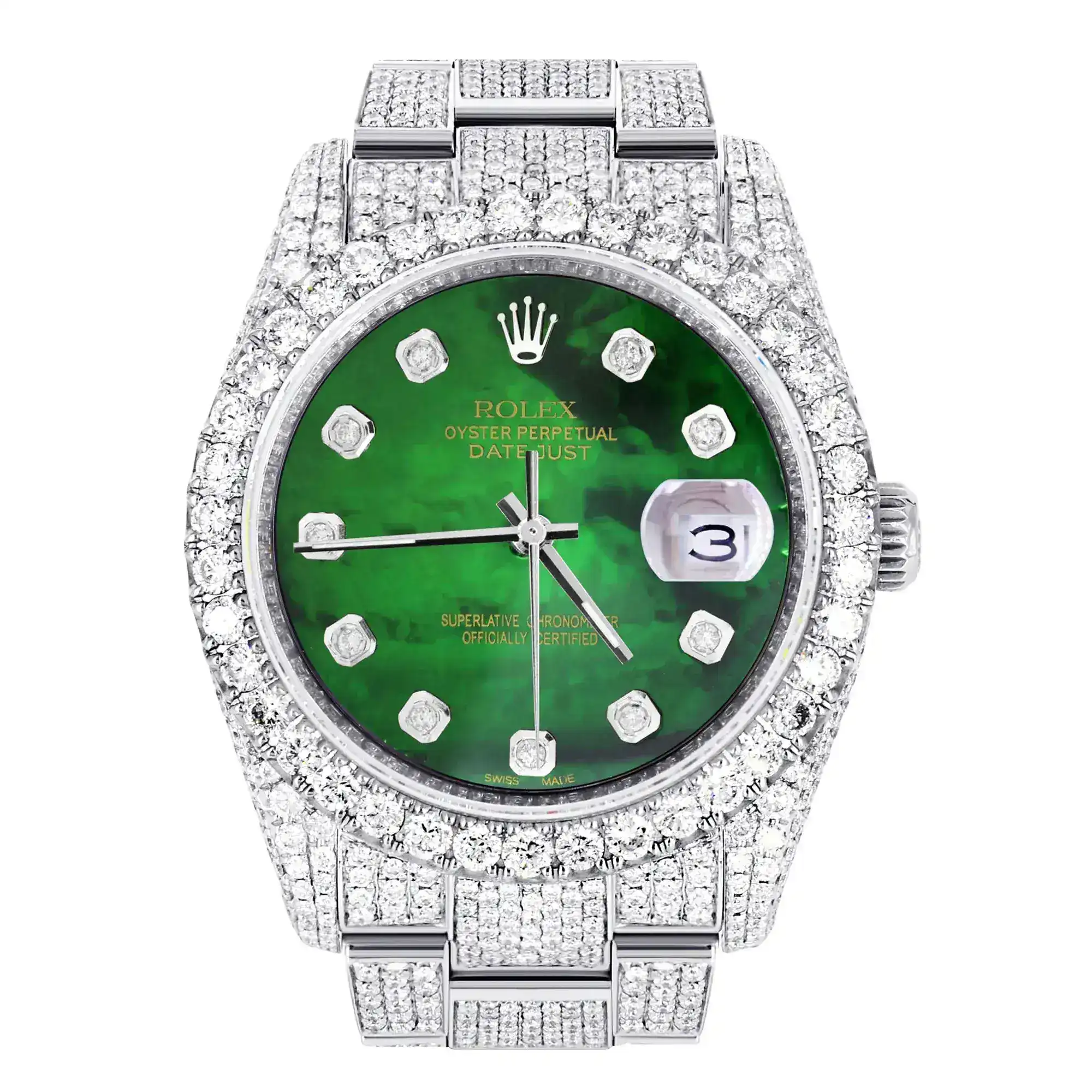 Fake Diamond Watch Iced Out Rolex Replica 389