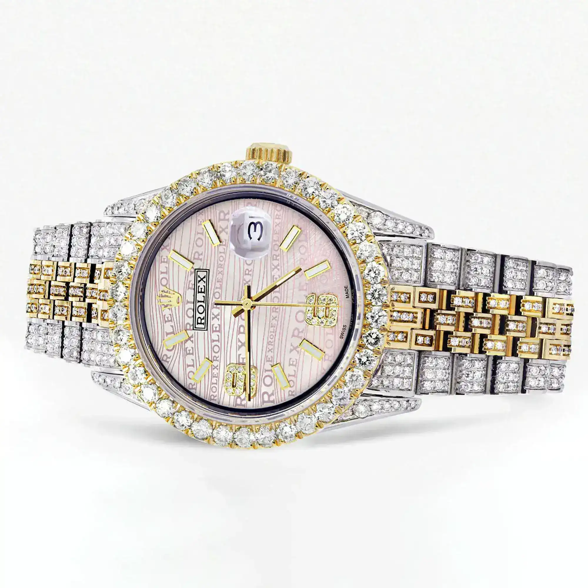 Fake Diamond Watch Iced Out Rolex Replica b011