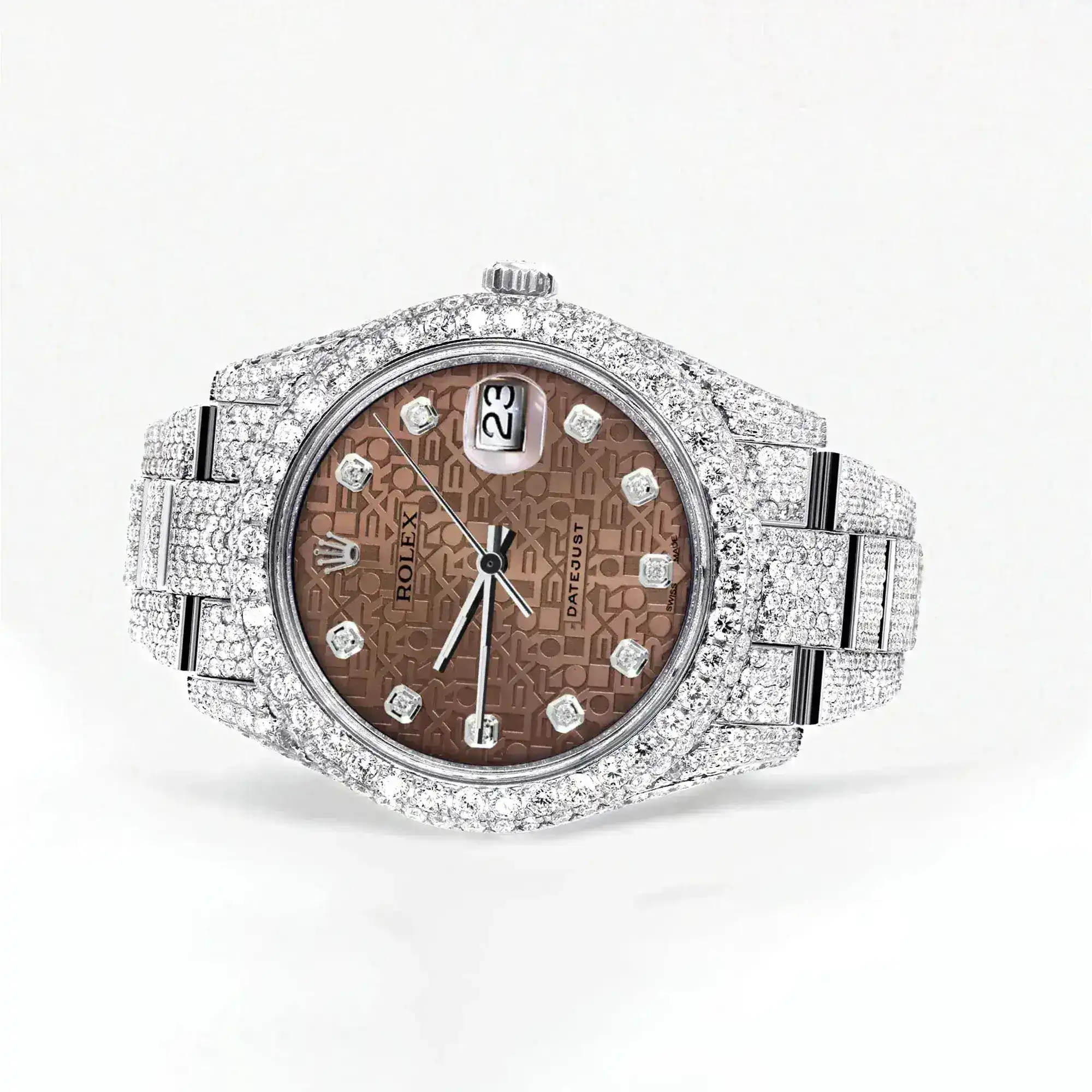 Fake Diamond Watch Iced Out Rolex Replica b096